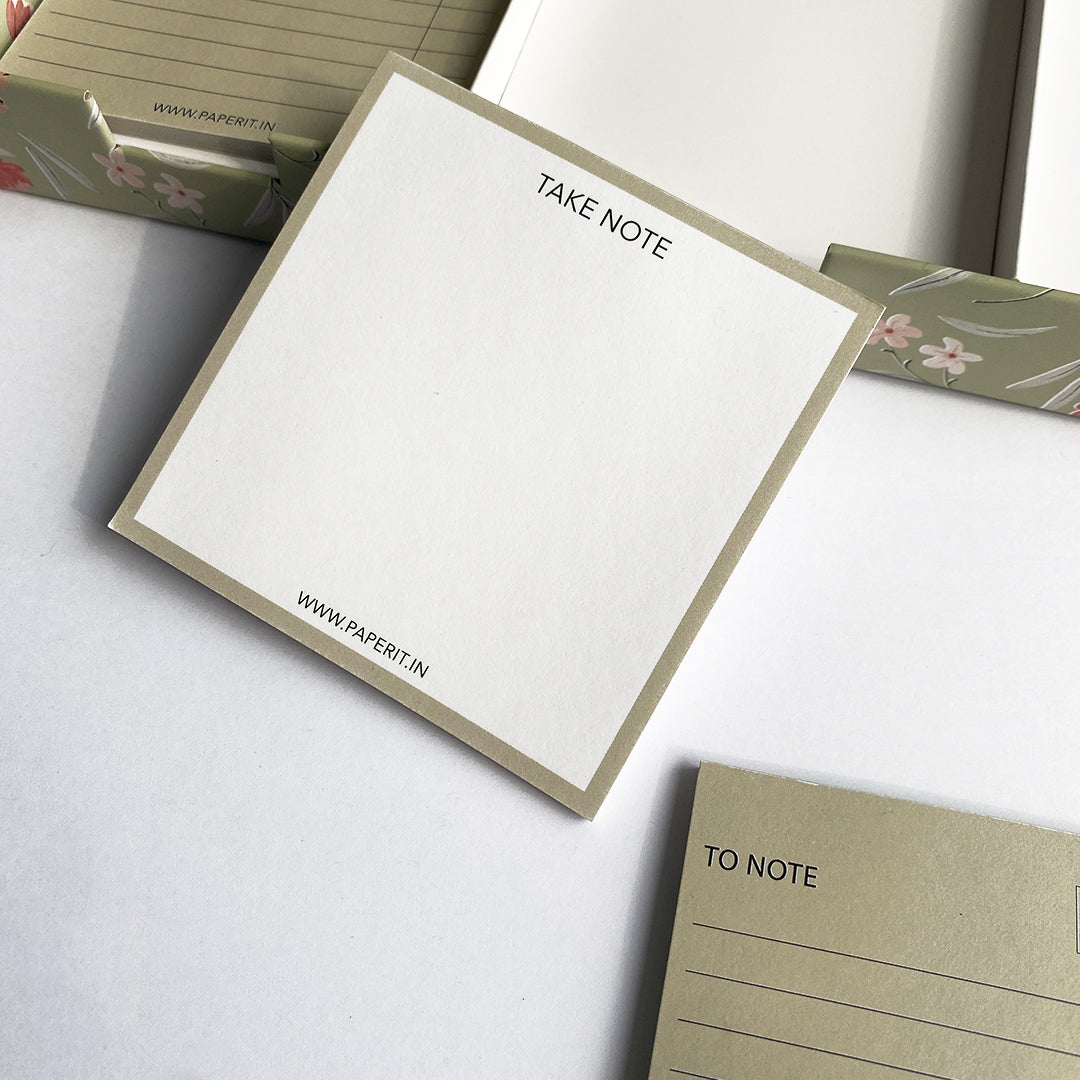 Floral memo pads box