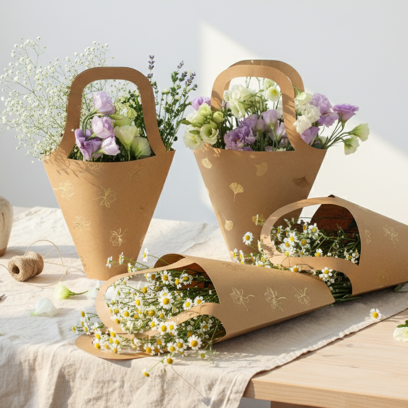 Assorted Flower bags foiled (set of 4)