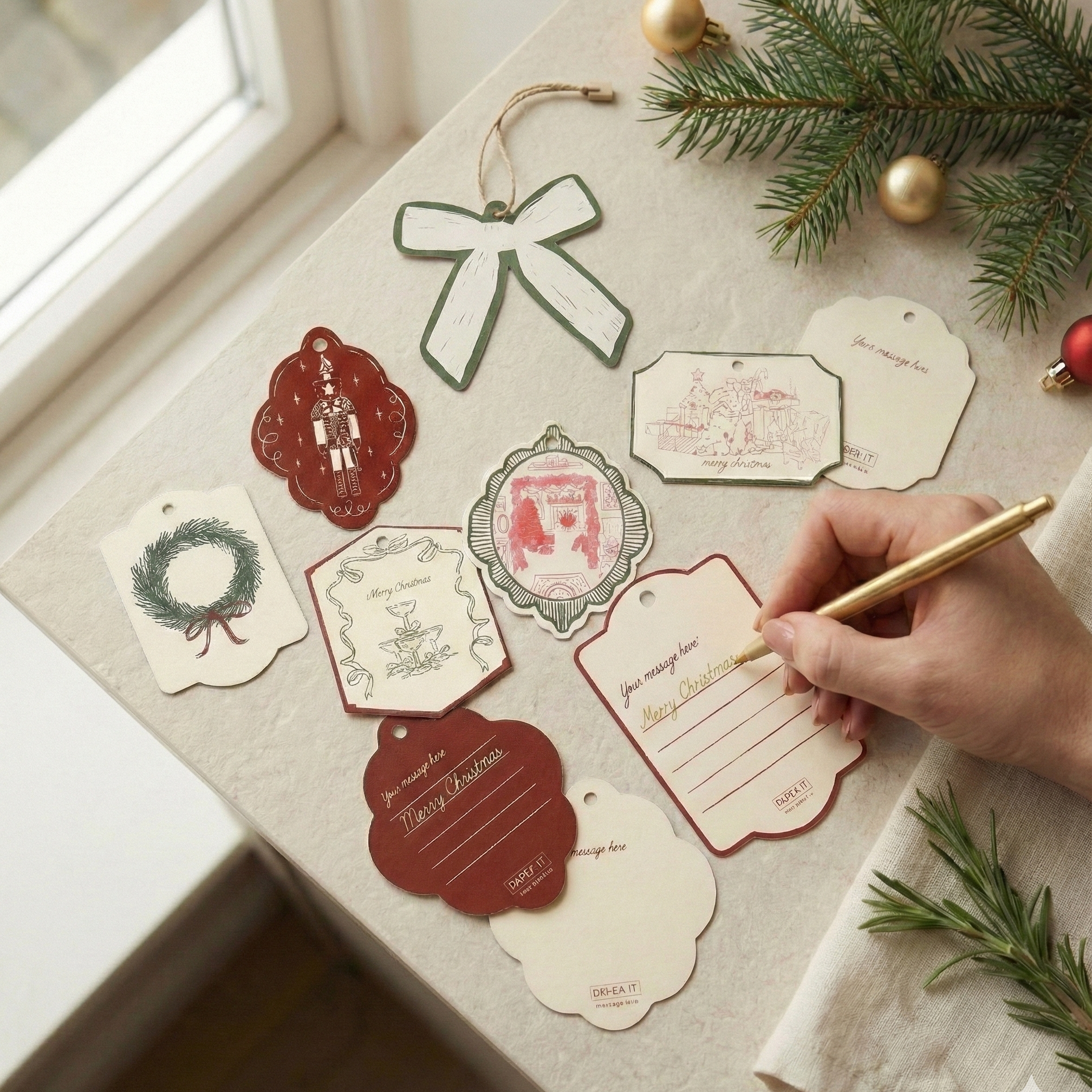 Holiday home tags (set of 12)