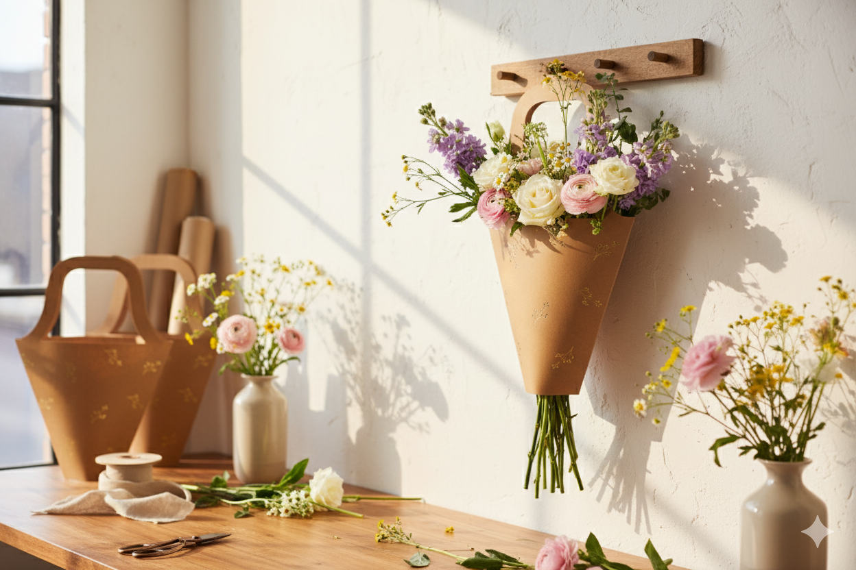 Assorted Flower bags foiled (set of 4)