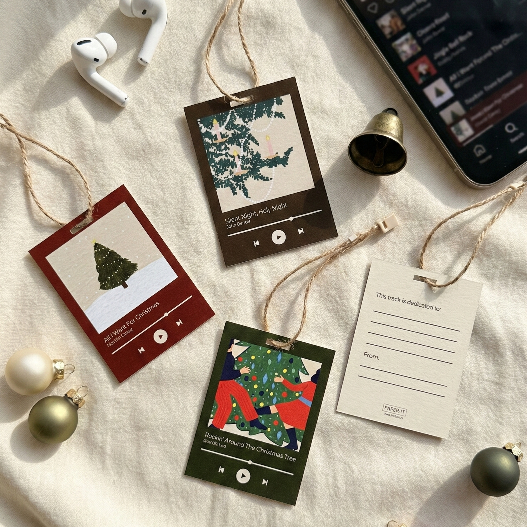 Christmas classic playlist gift tags (set of 12)