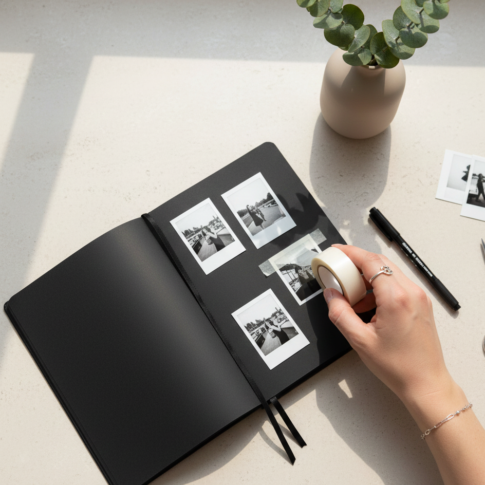 All Black Notebook (White Pen Included)