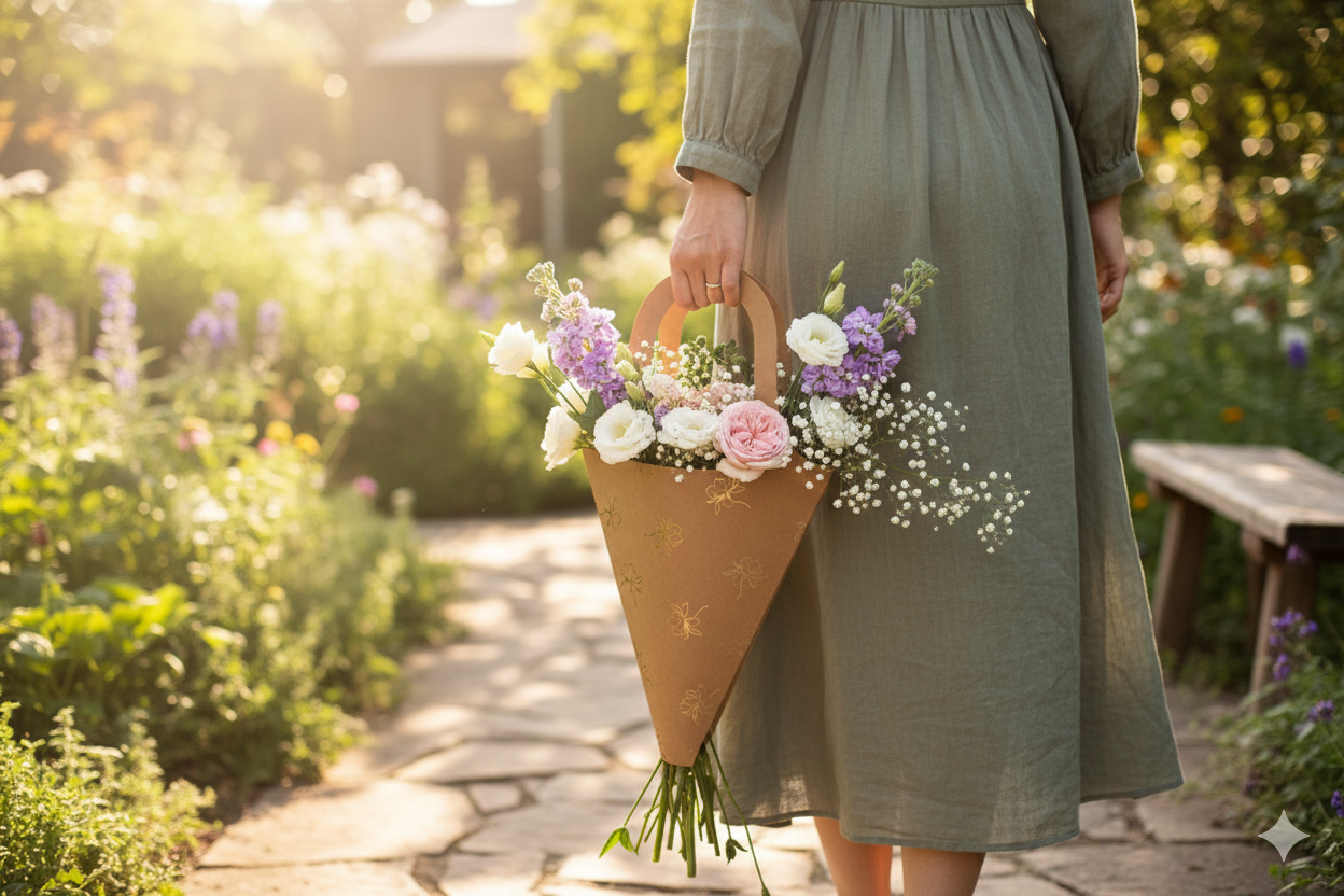 Assorted Flower bags foiled (set of 4)