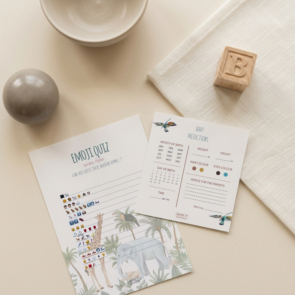 Baby shower games (set of 20)