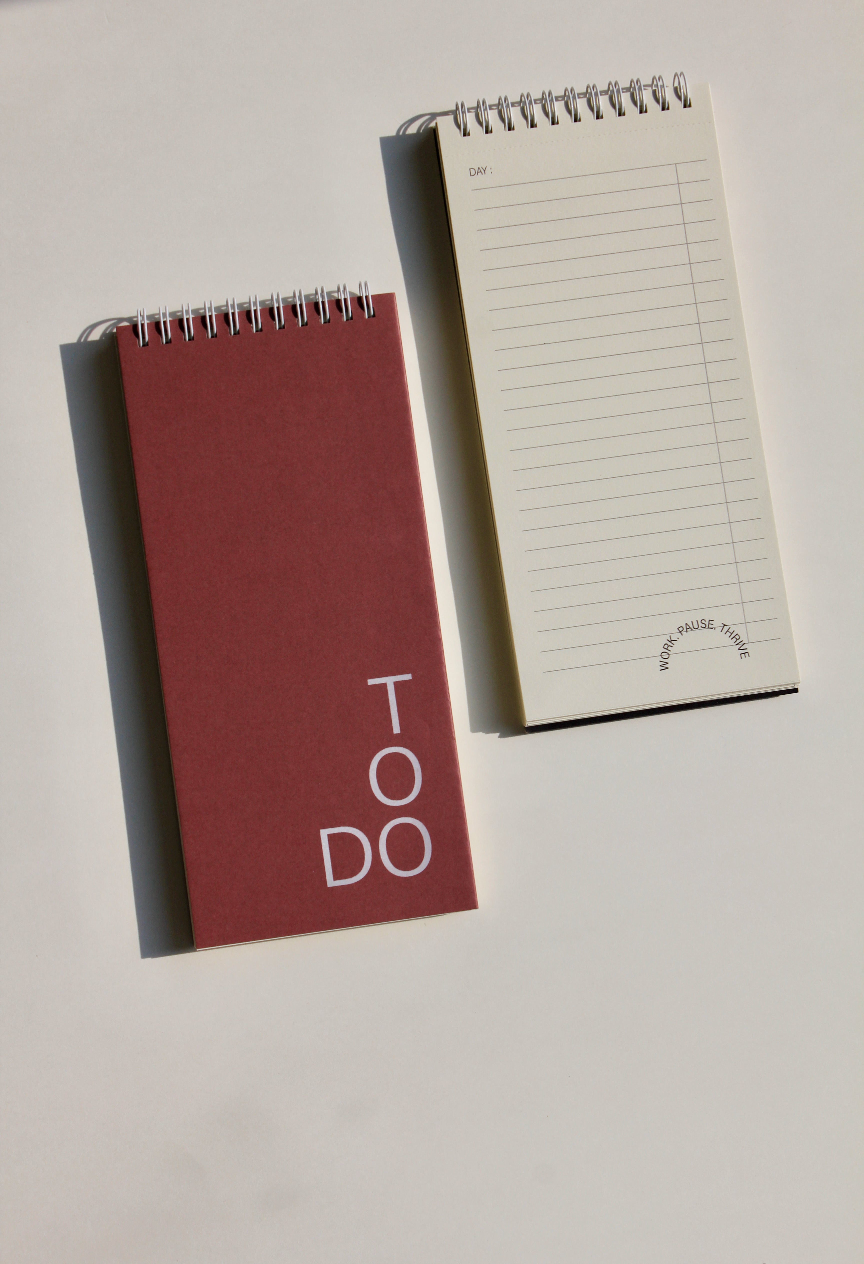 Black + rosebud notepads (set of 2)