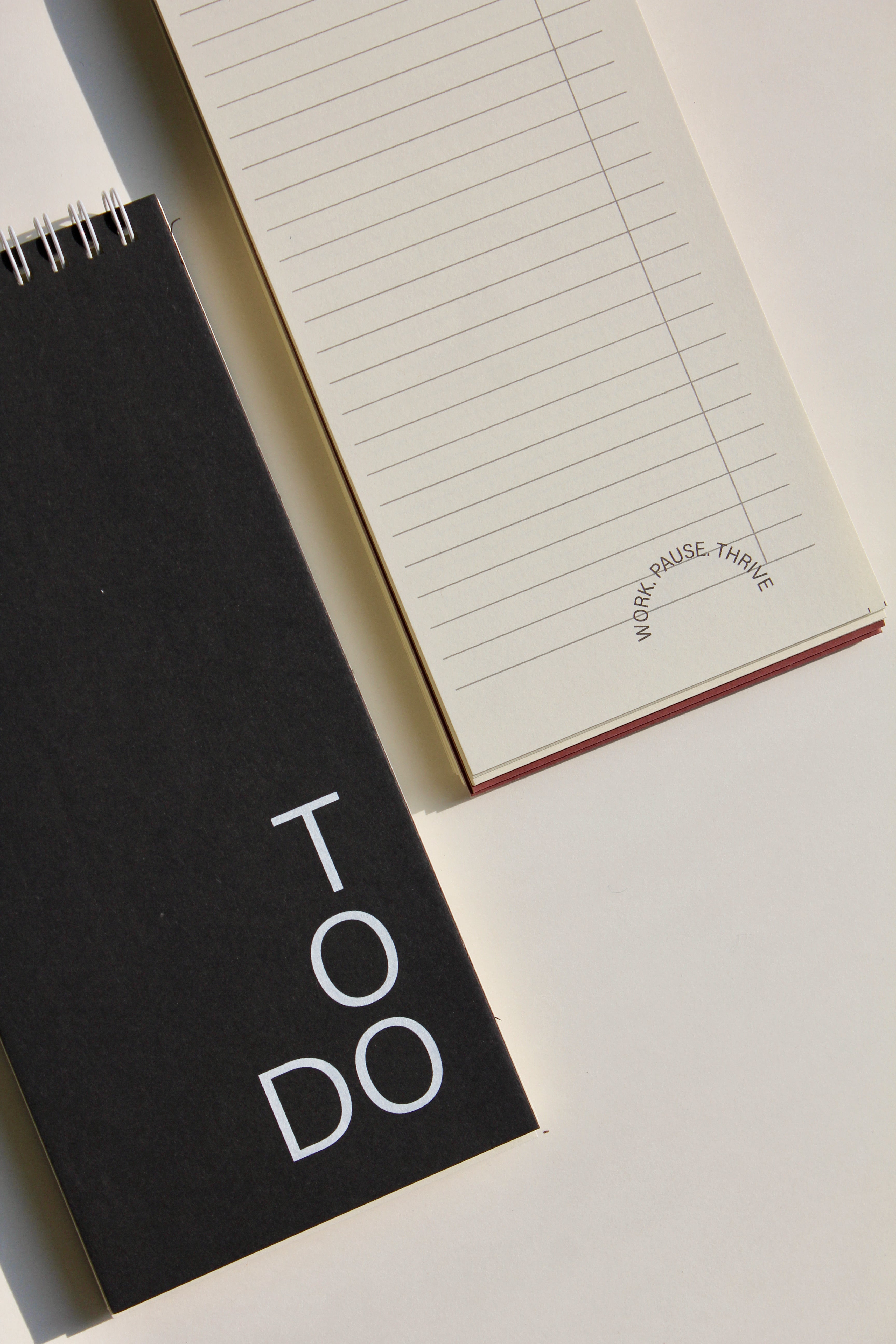 Black + rosebud notepads (set of 2)