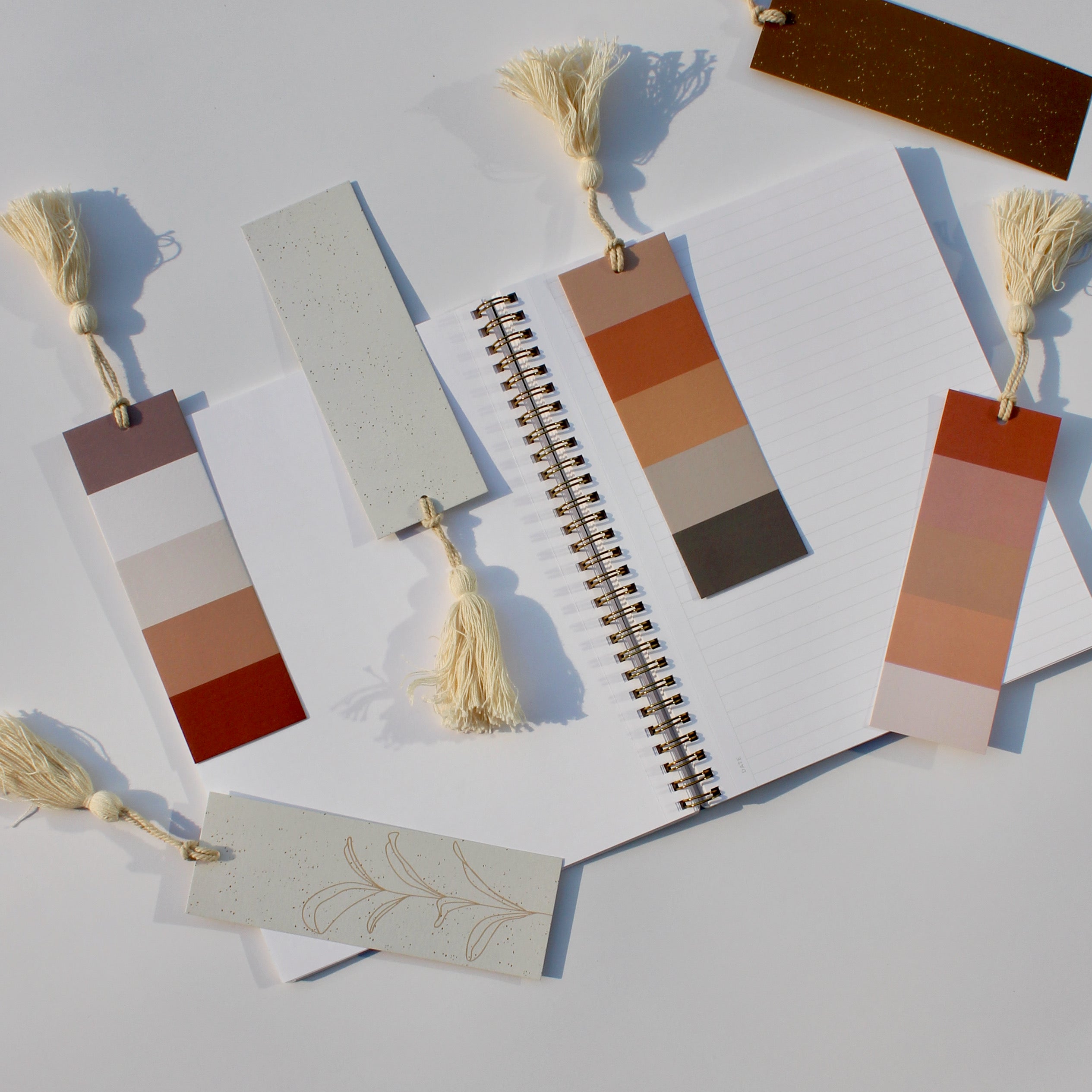 Palette + Cream tan bookmarks (set of 6)