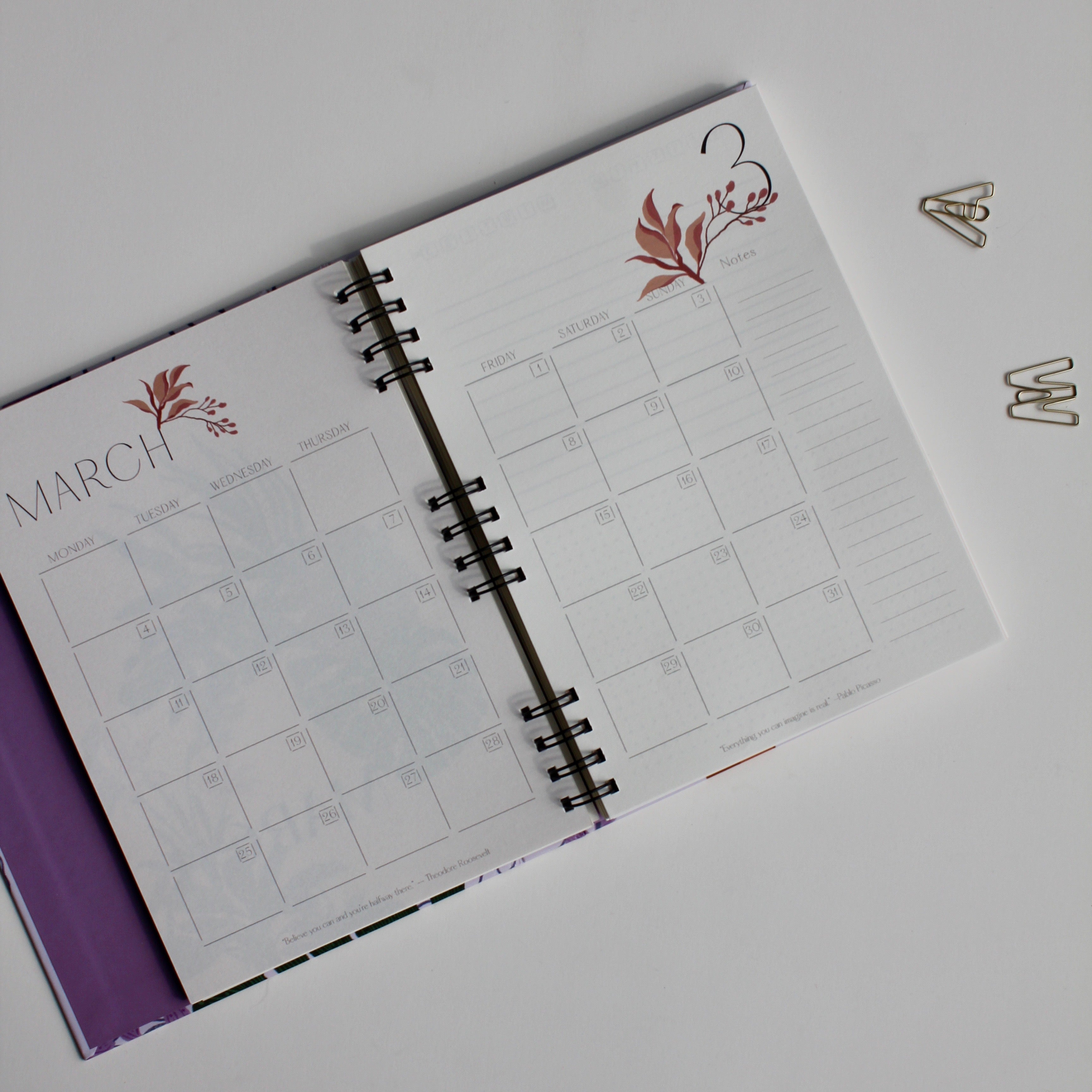 Floral paradise | Set of 2 half yearly planner book