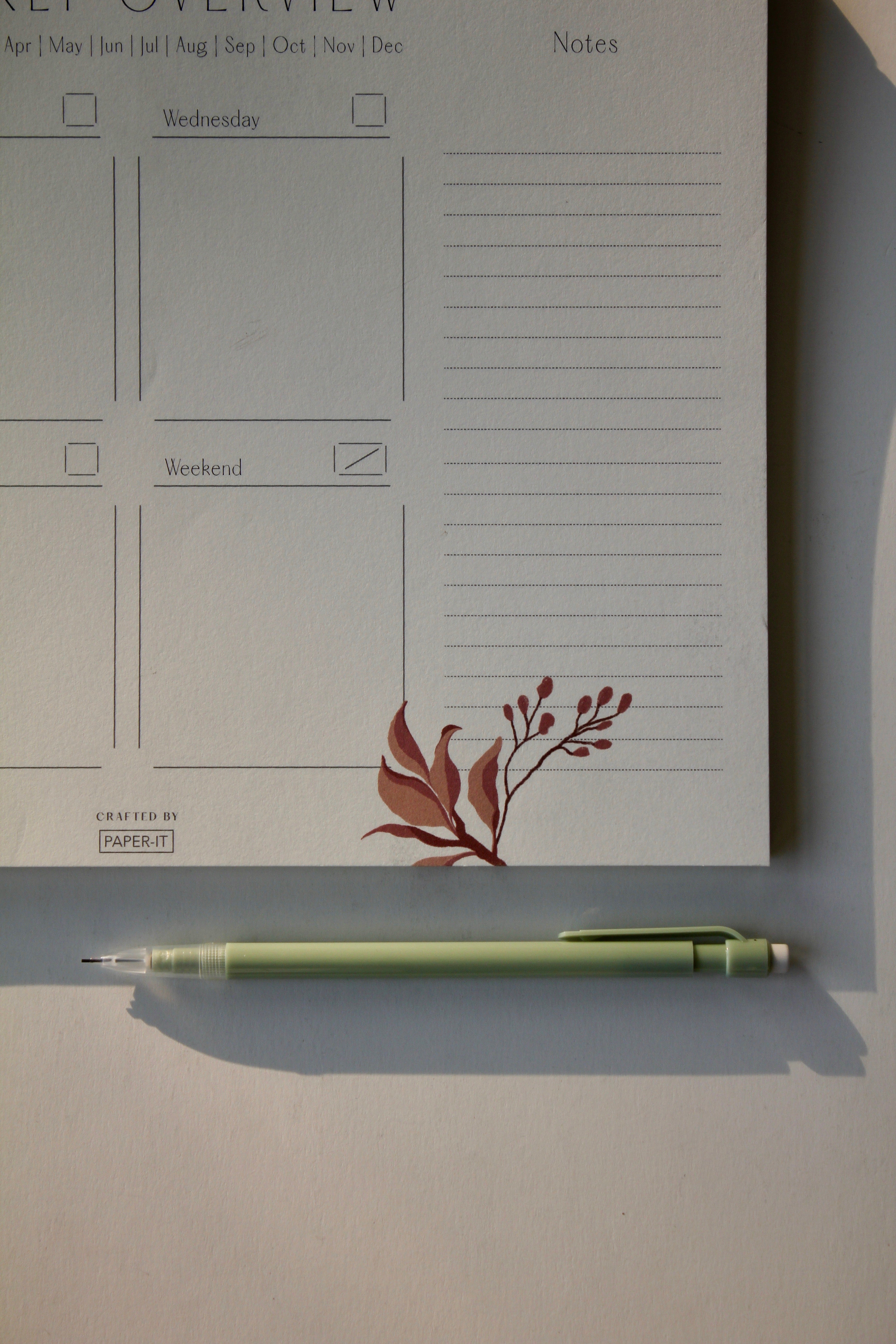 Deep forest weekly planner