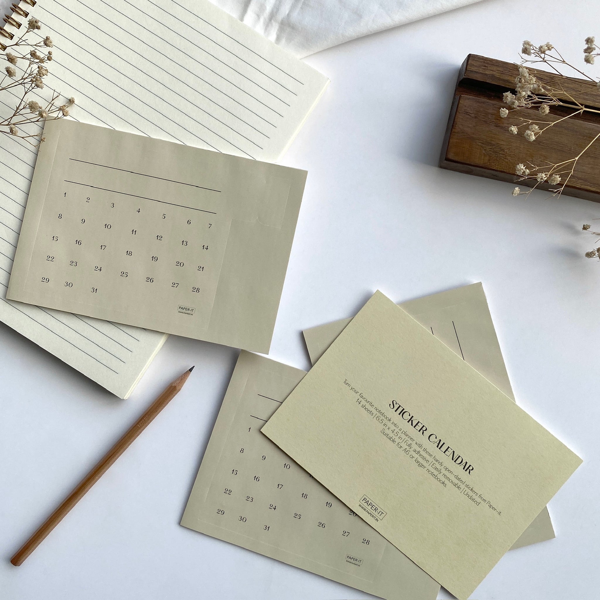 Almond undated sticker calendar