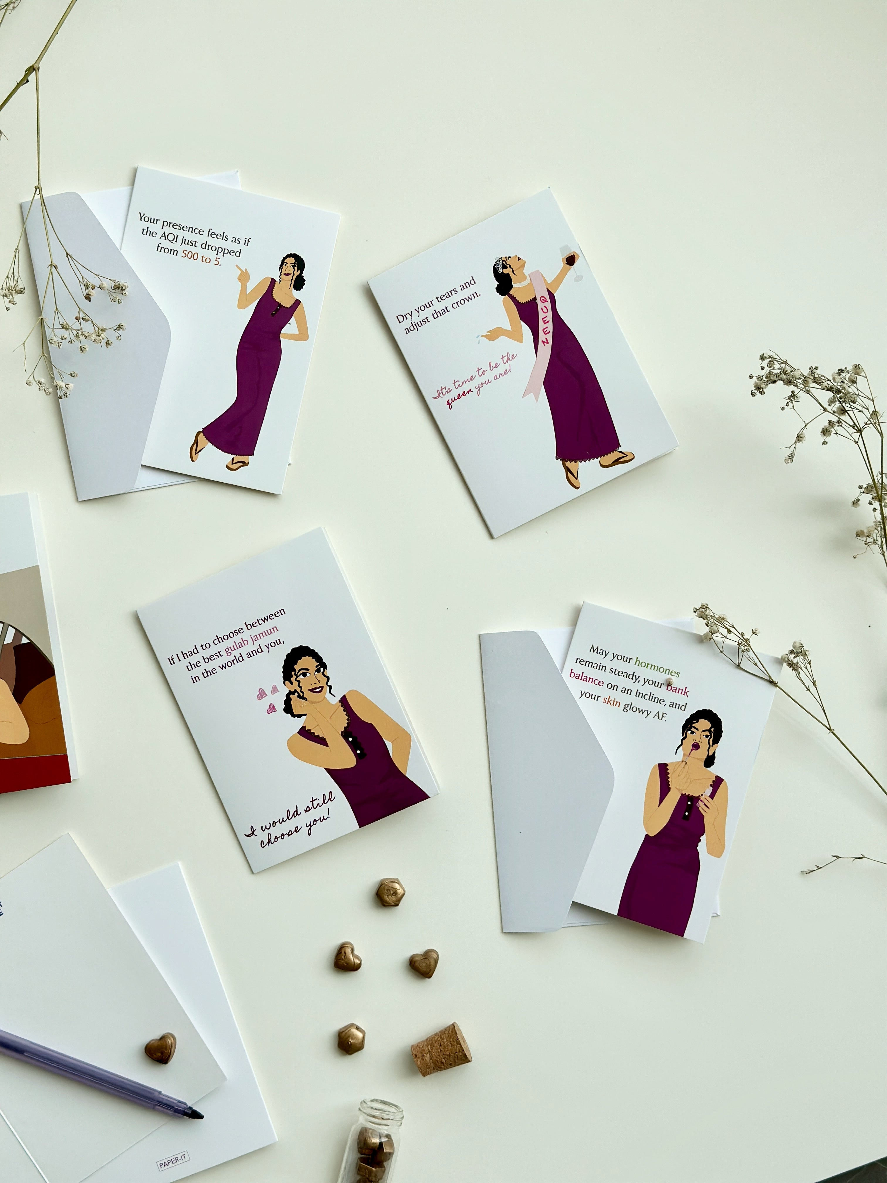 Aunty eve cards <br/> set of 5