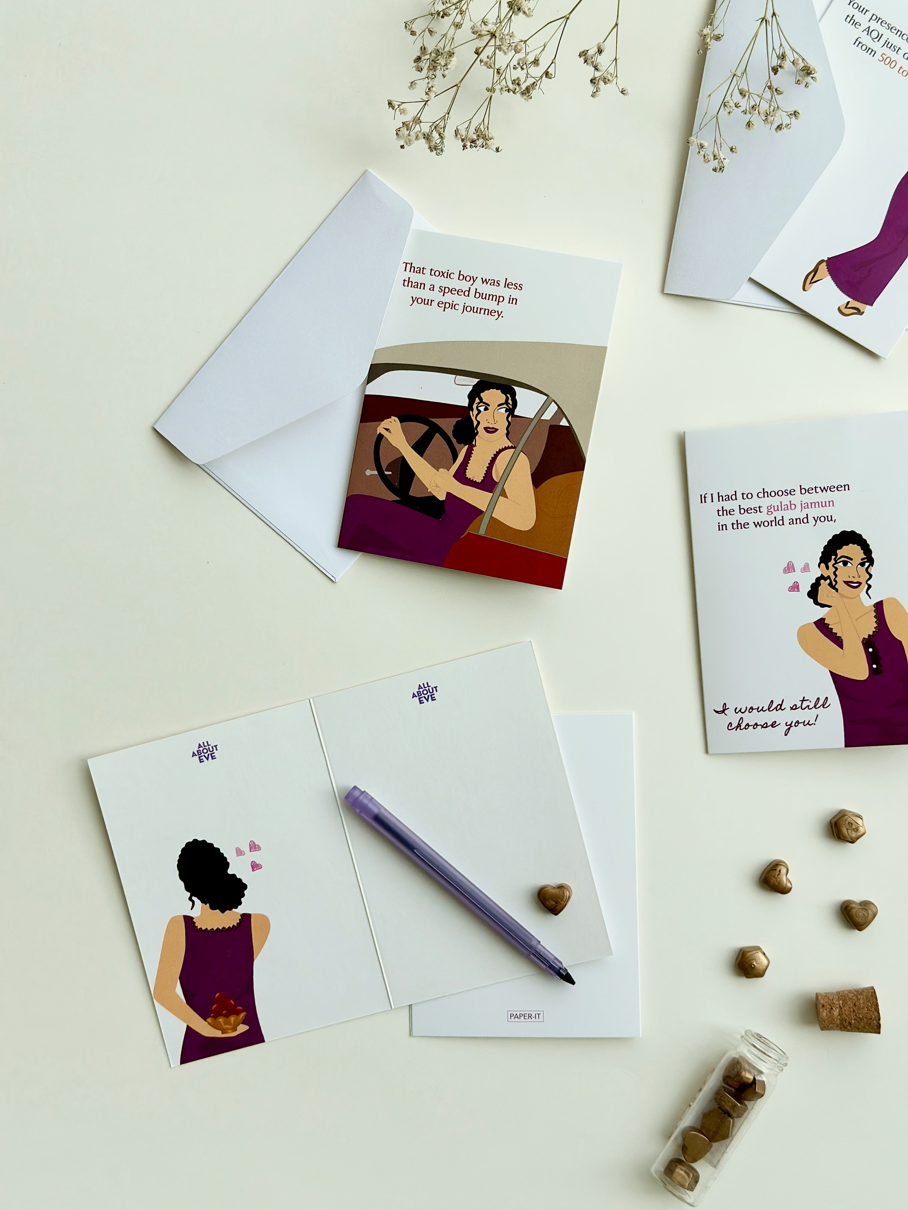 Aunty eve cards <br/> set of 5