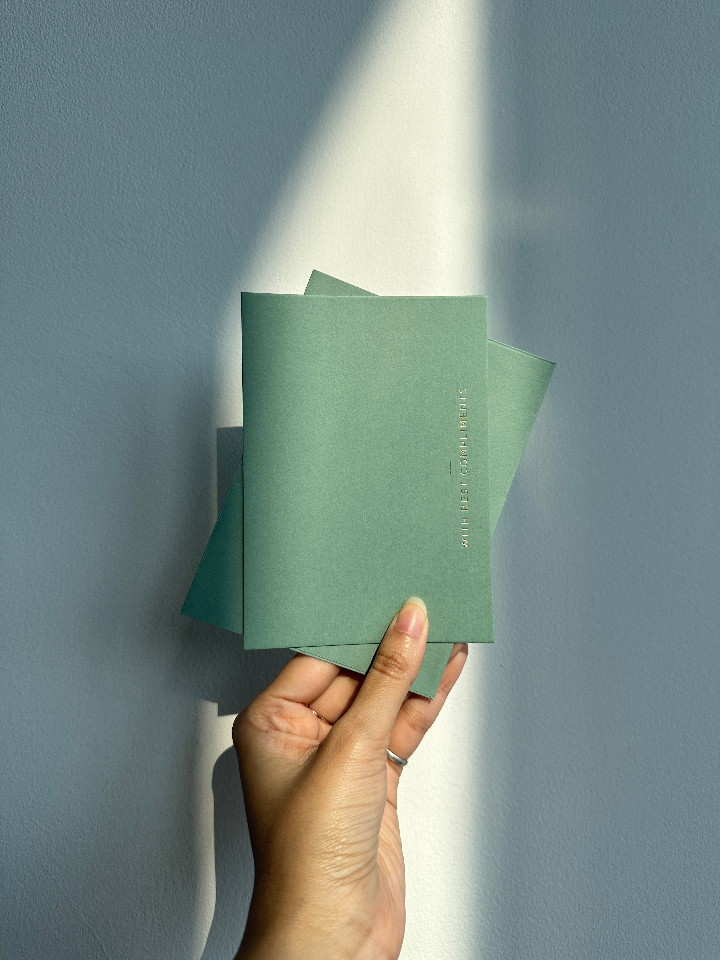 Green With best compliment cards (foiled) set of 5