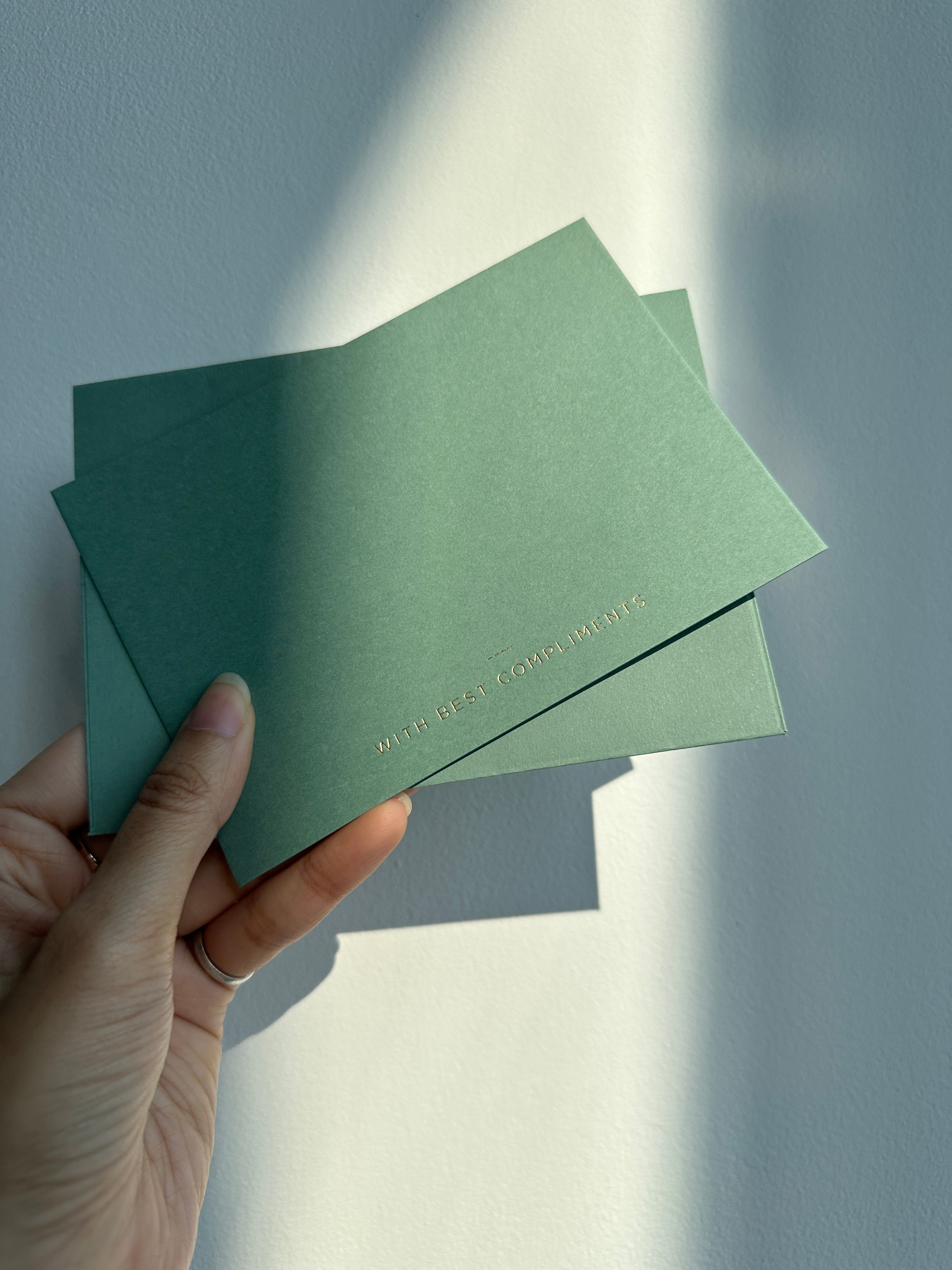 Green With best compliment cards (foiled) set of 5