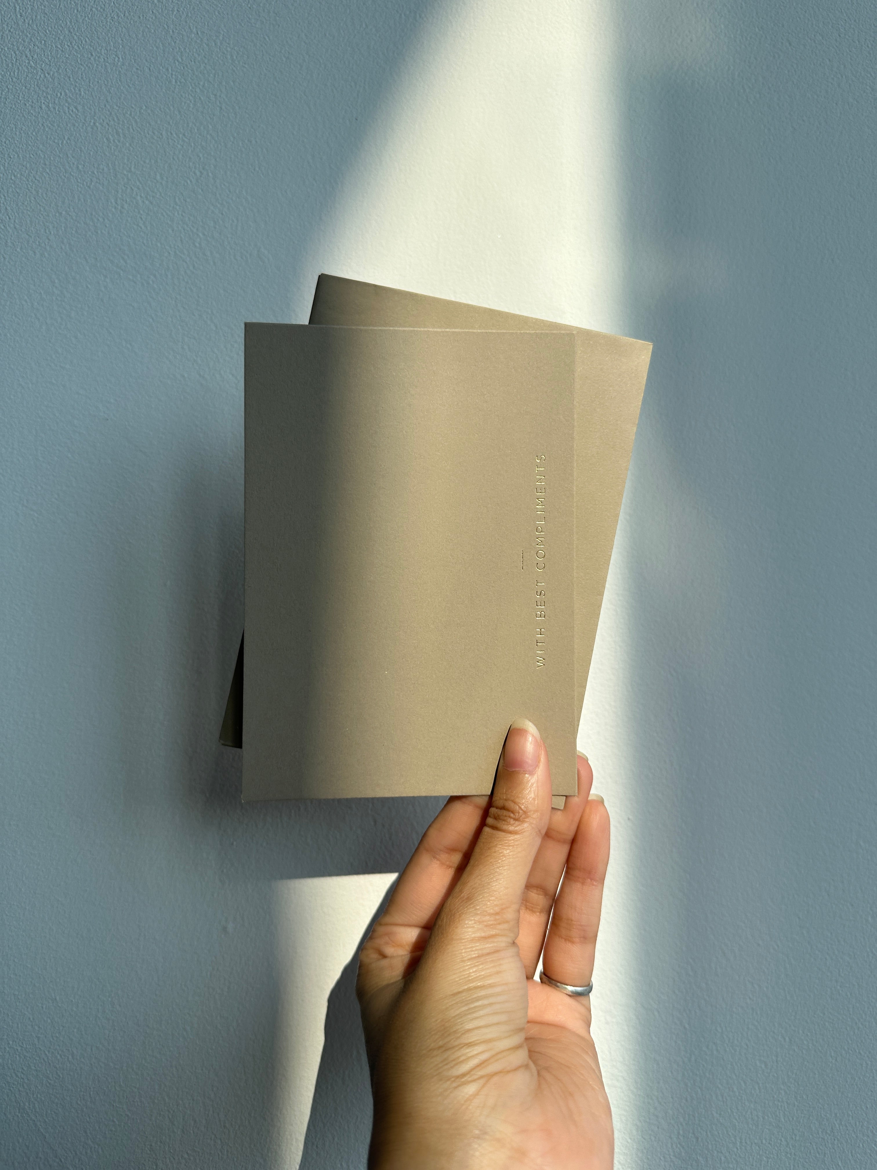 Beige With best compliment cards (foiled) set of 5