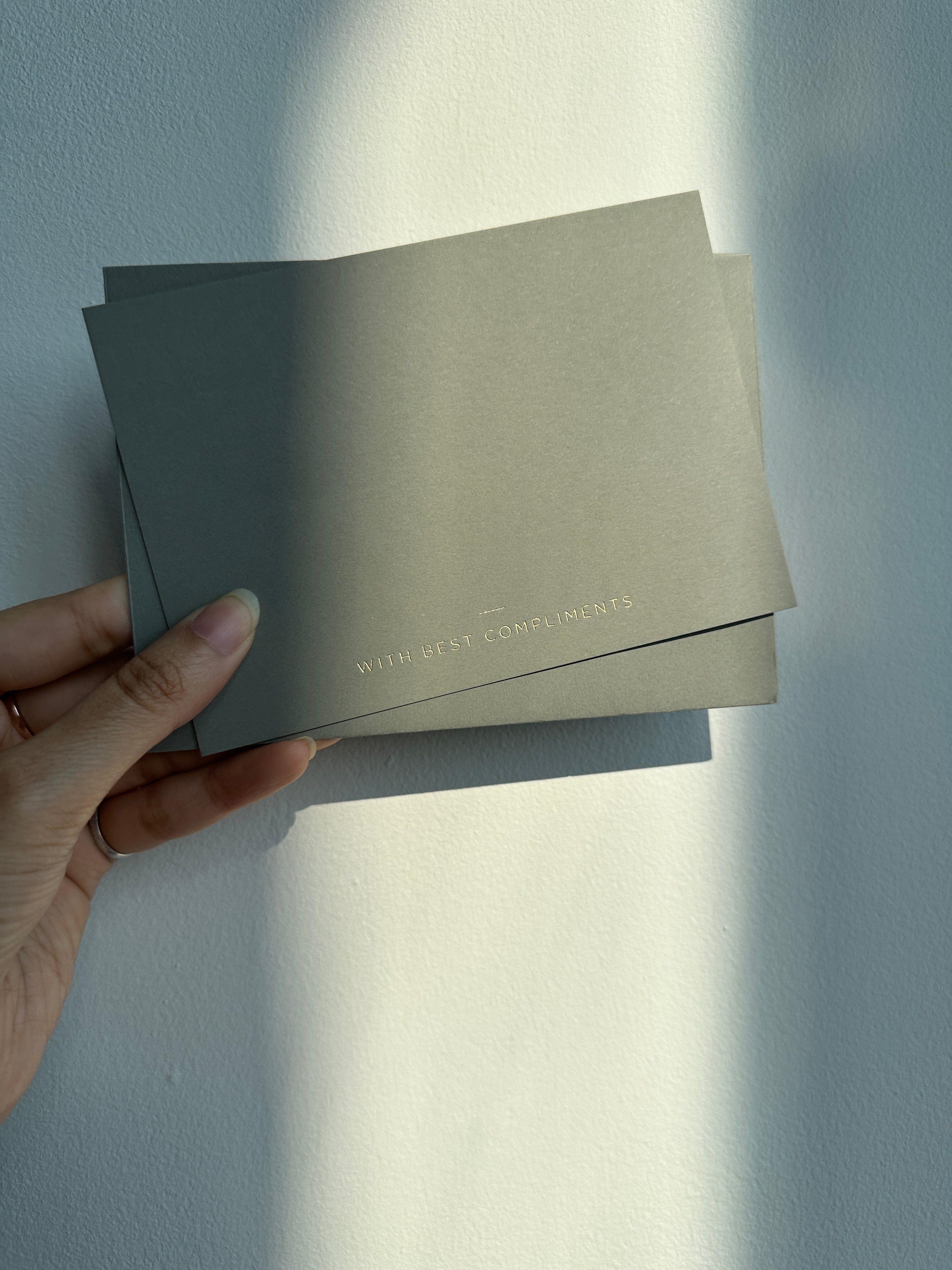 Grey With best compliment cards (foiled) set of 5