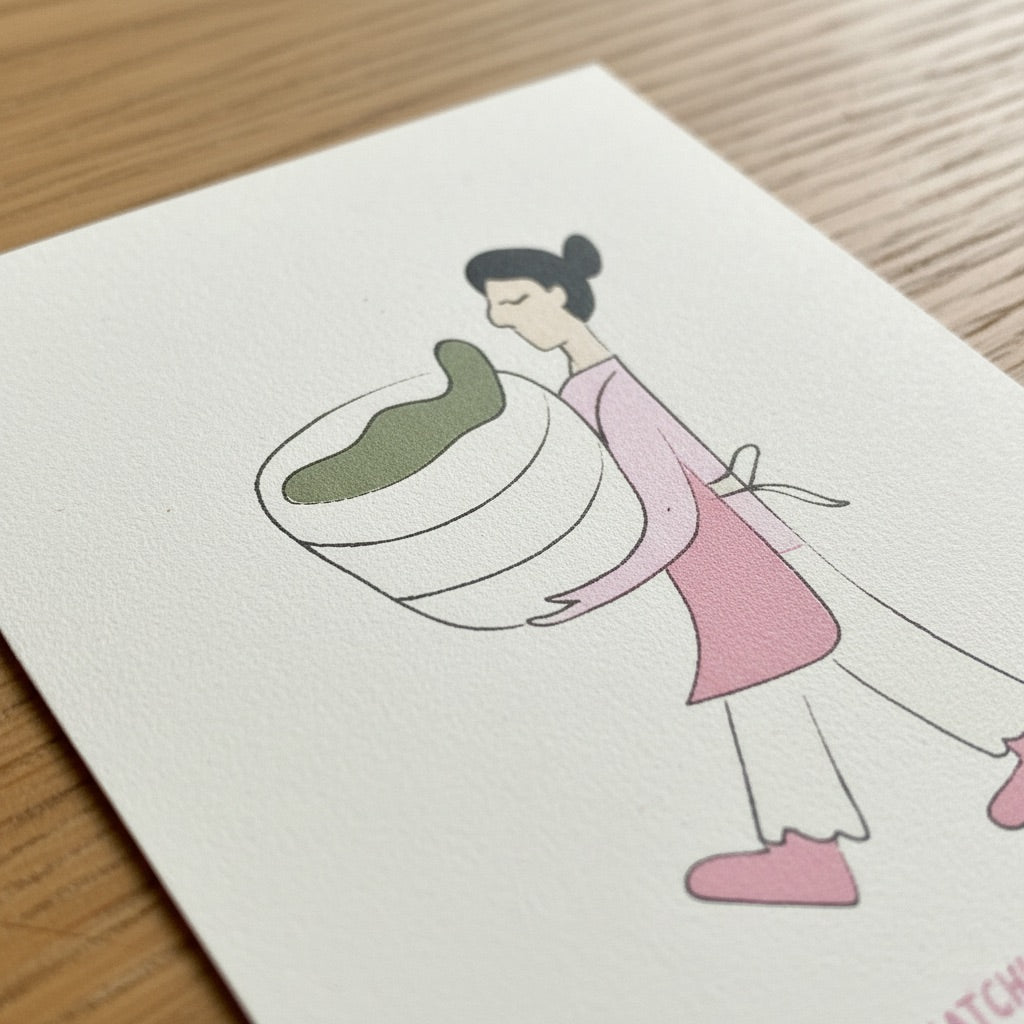 Matcha mood note cards (set of 8 note cards)