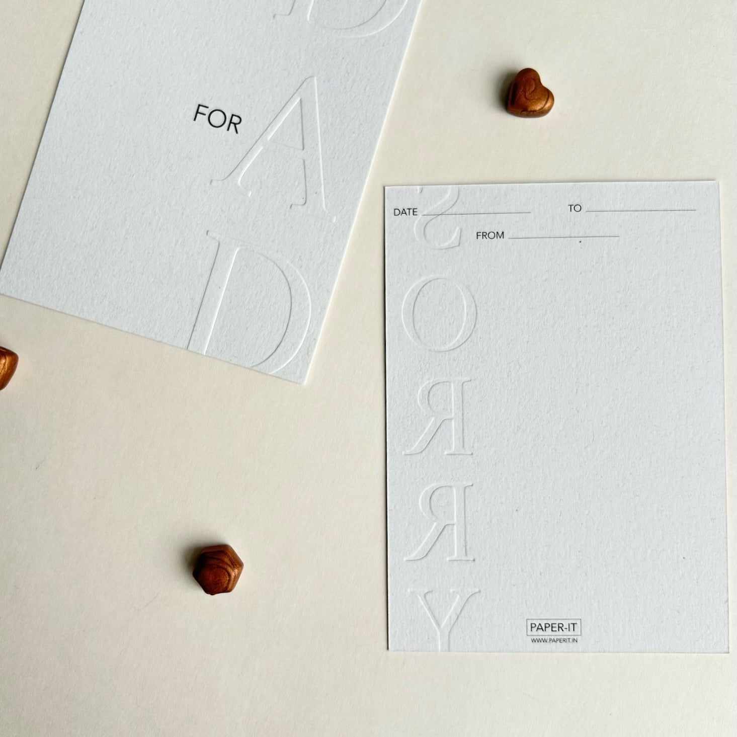 Affection embossed note cards | Set of 6