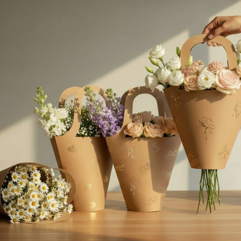 Assorted Flower bags foiled (set of 4)