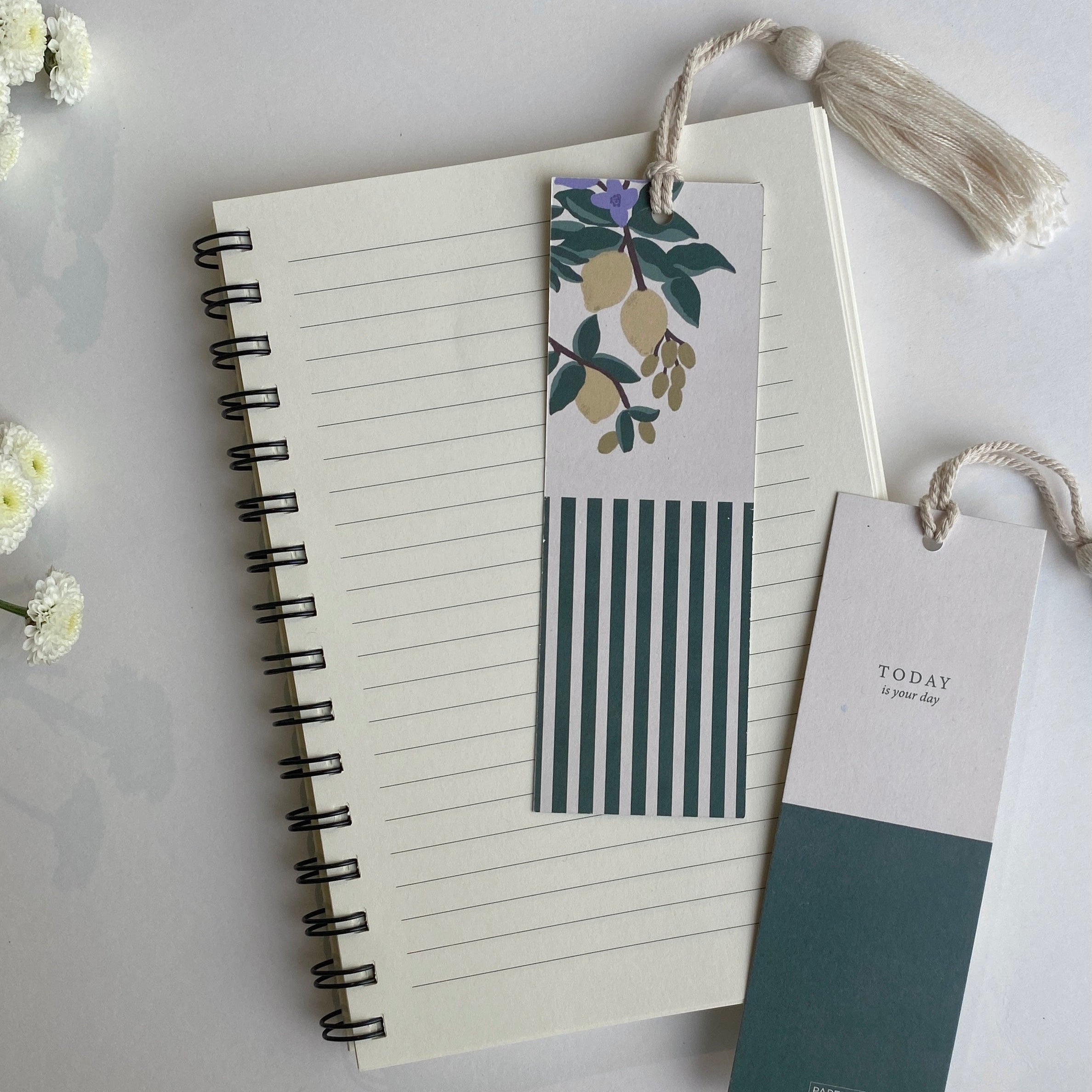 Lines & lemon bookmarks (set of 6)