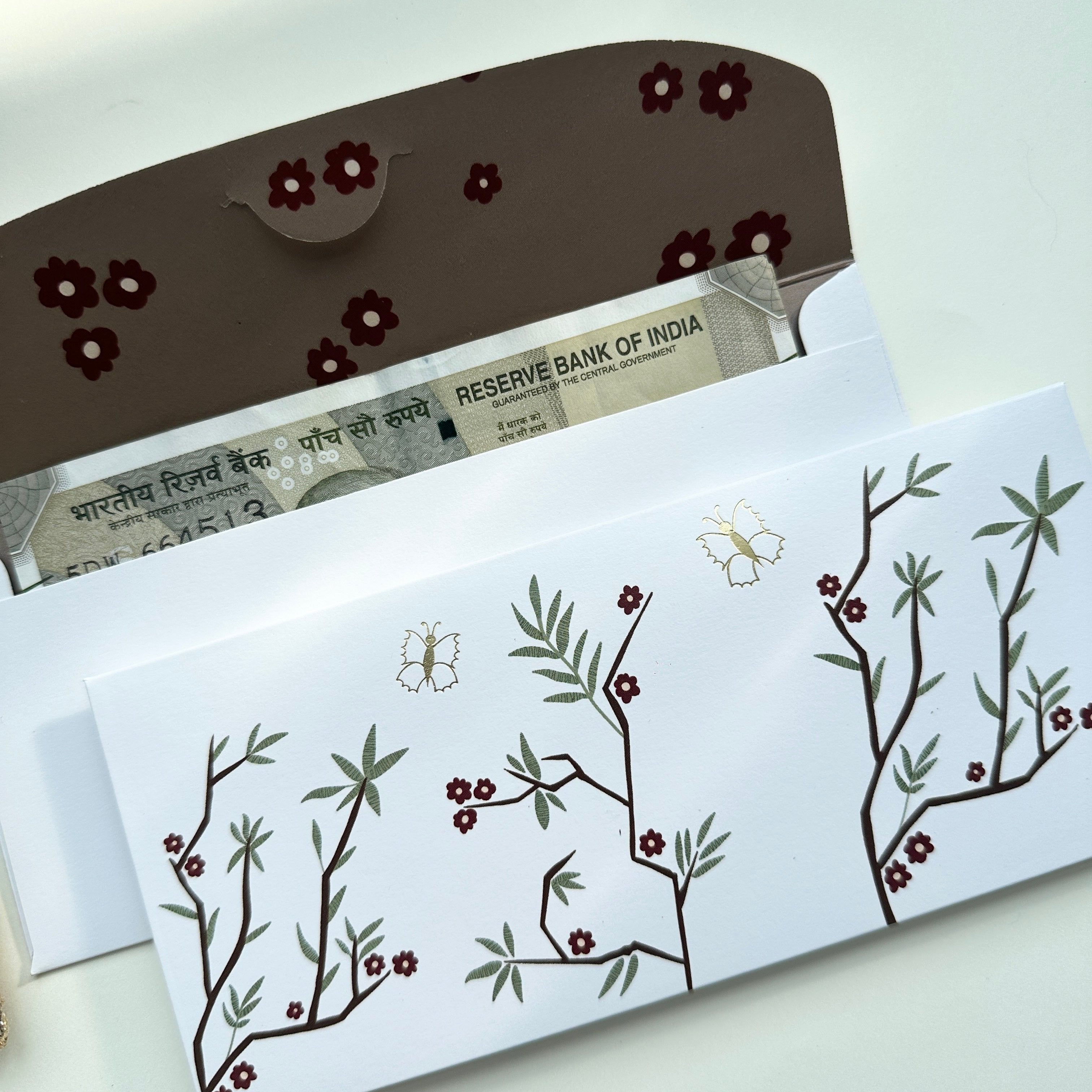 Butterfly kisses money envelopes (foiling) set of 12