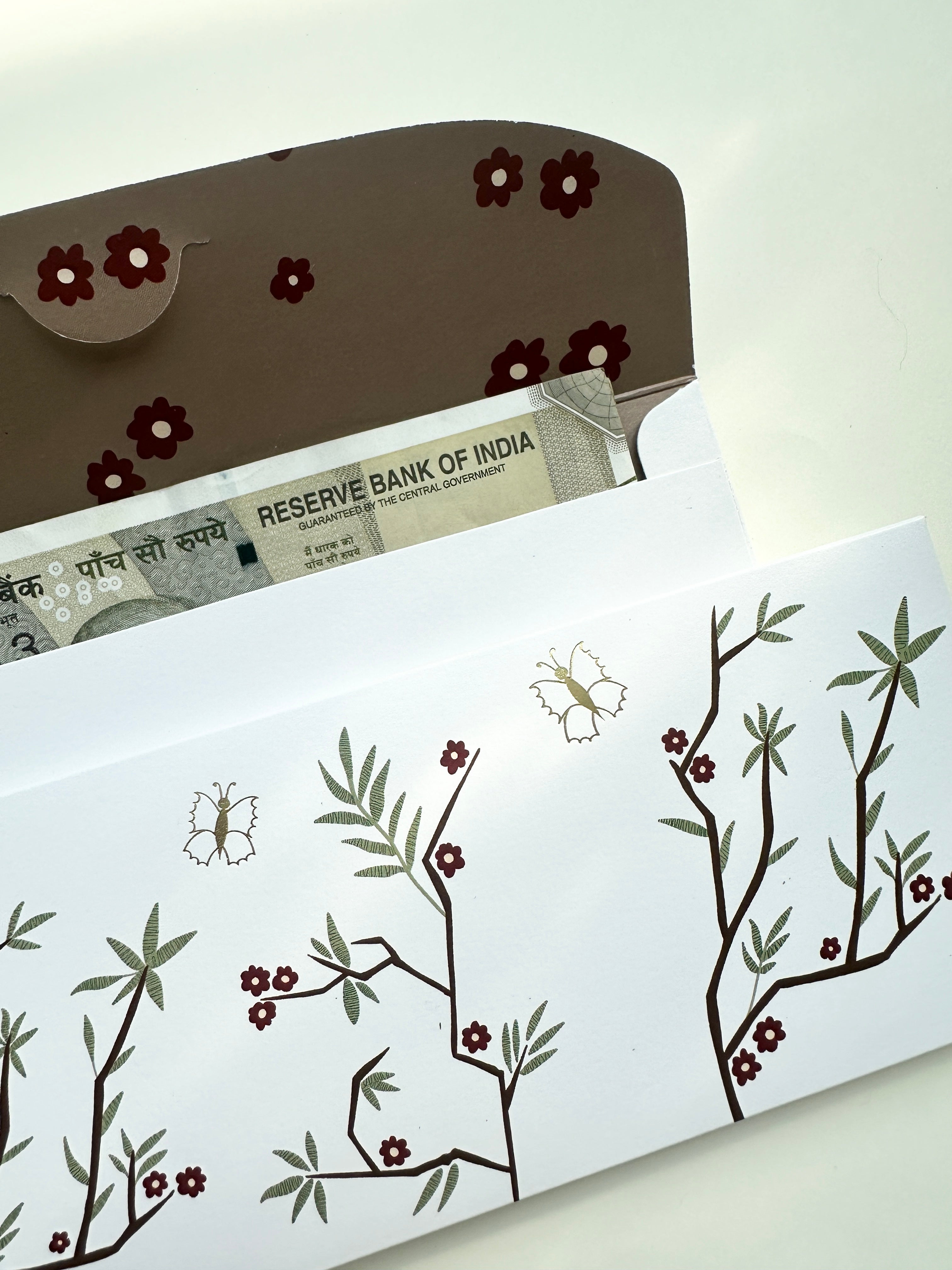 Butterfly kisses money envelopes (foiling) set of 12