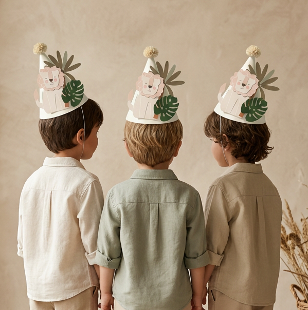 Jungle lion party hats (set of 5)