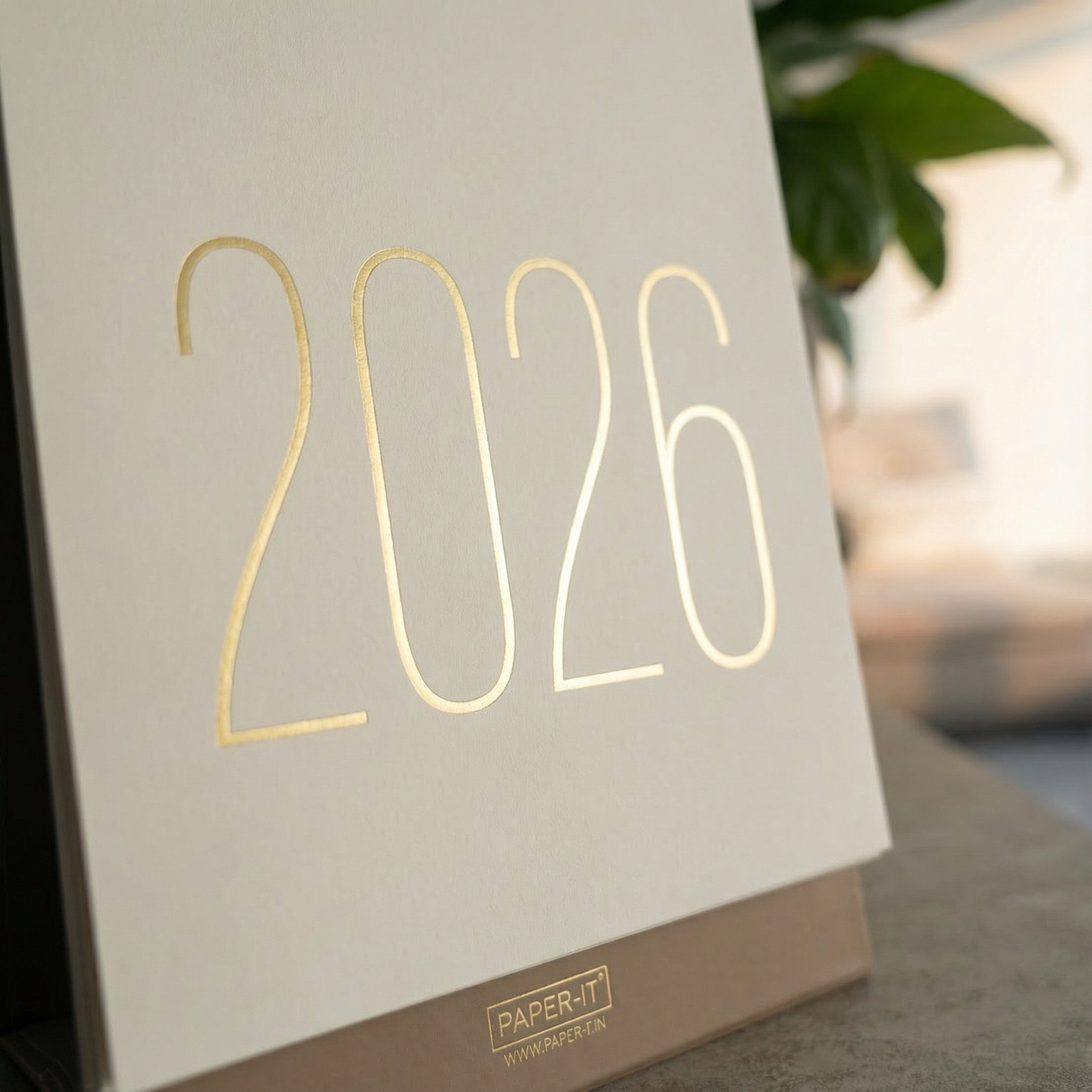 2026 golden foiled desk calendar