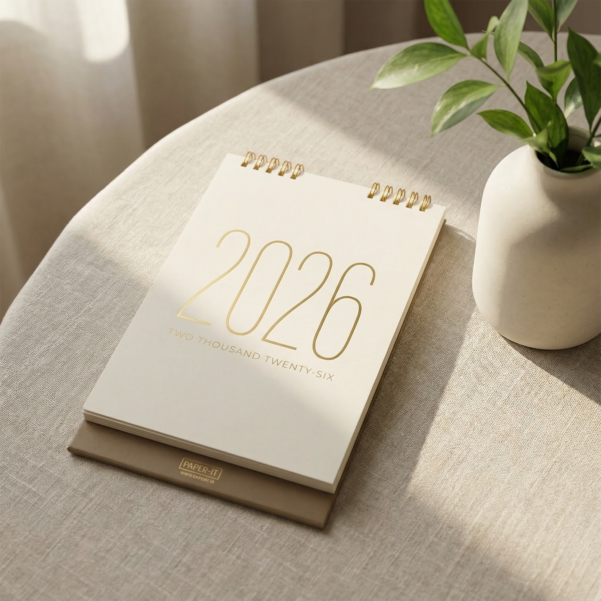 2026 golden foiled desk calendar