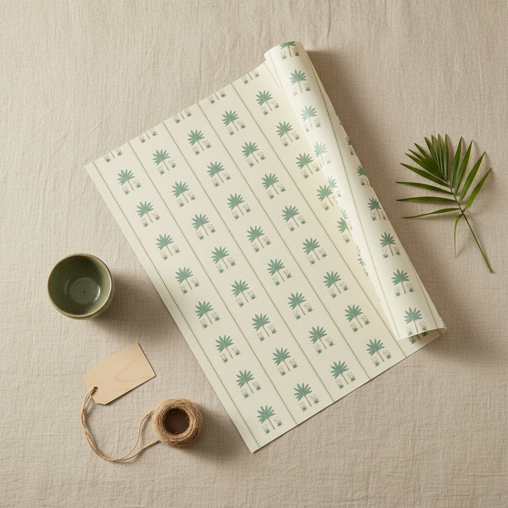 Assorted tropical wrapping sheets+note cards (set of 6)