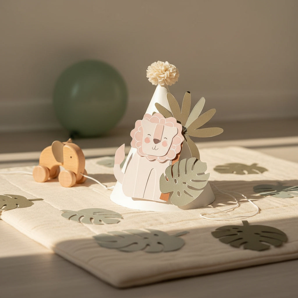 Jungle lion party hats (set of 5)