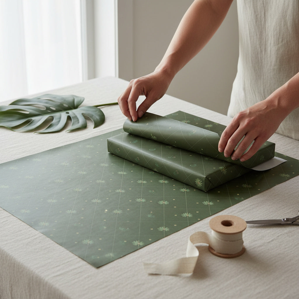 Assorted tropical wrapping sheets+note cards (set of 6)