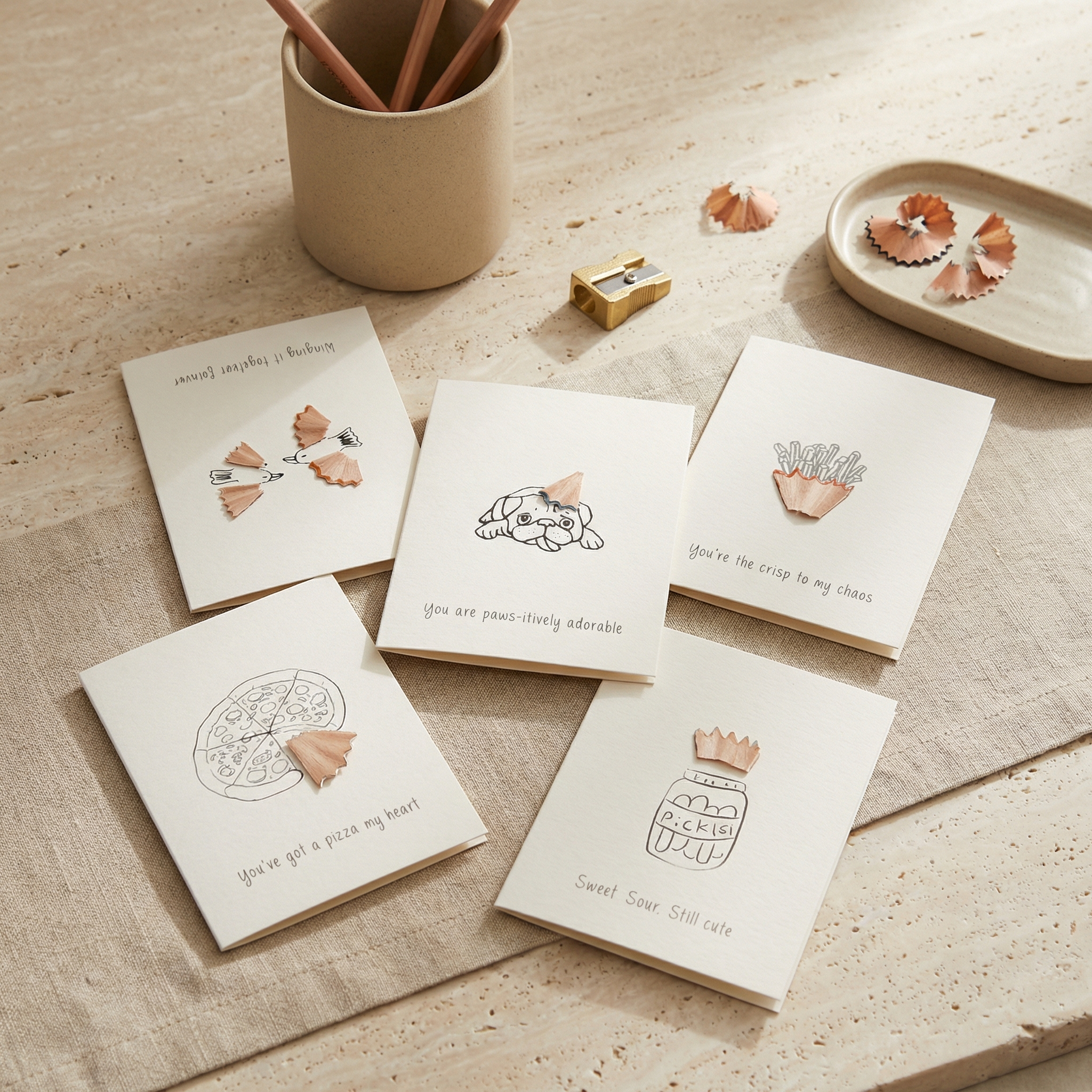 Pun Intended – Pencil Shaving Card Set (Set of 5)