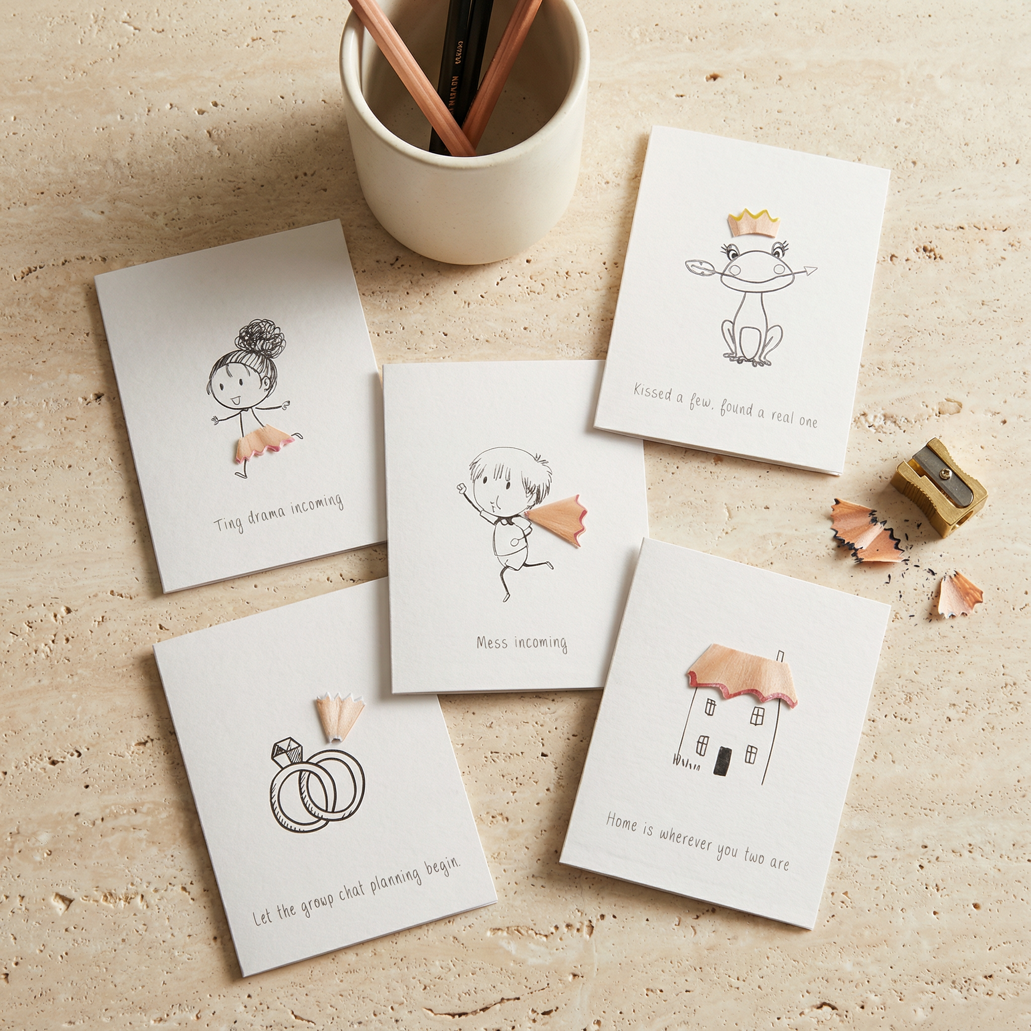 Tiny Stories – Pencil Shaving Card Set (Set of 5)