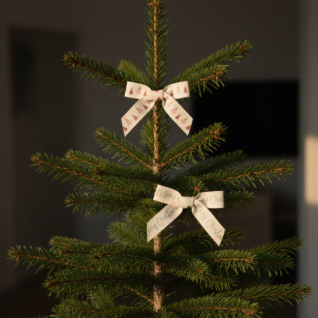 Christmas cotton ribbons (3 metre) <br/> set of 2