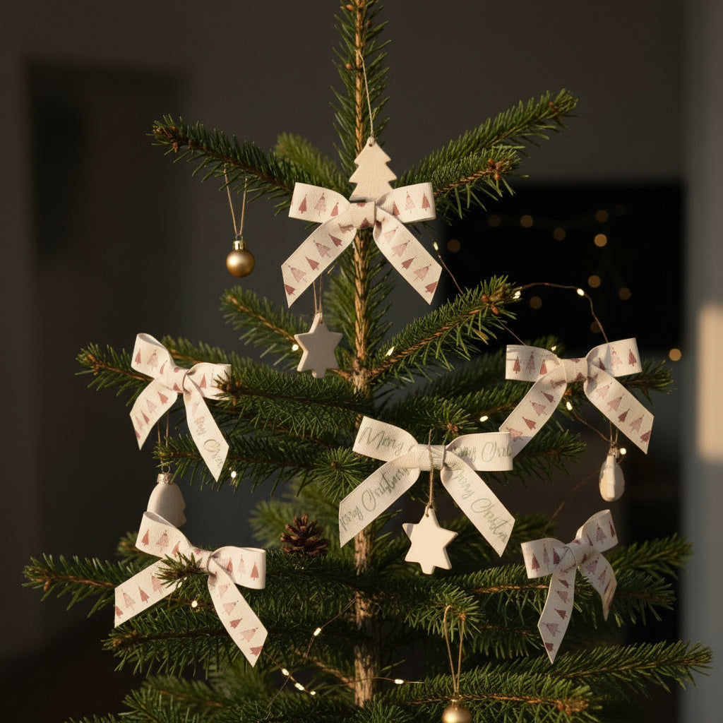 Christmas cotton ribbons (3 metre) <br/> set of 2