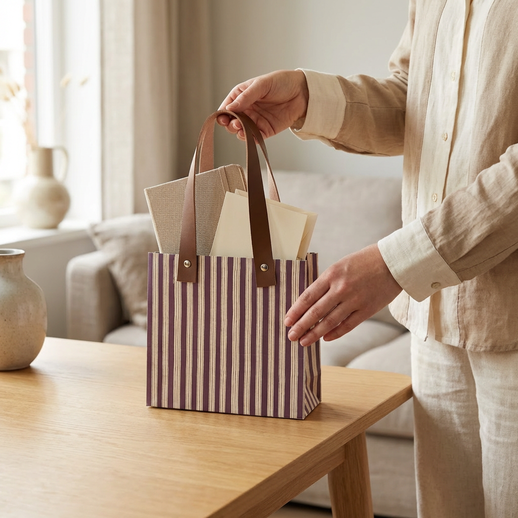 Plum Gift Bag (6.4 in × 6 × 4.5 INCHES)