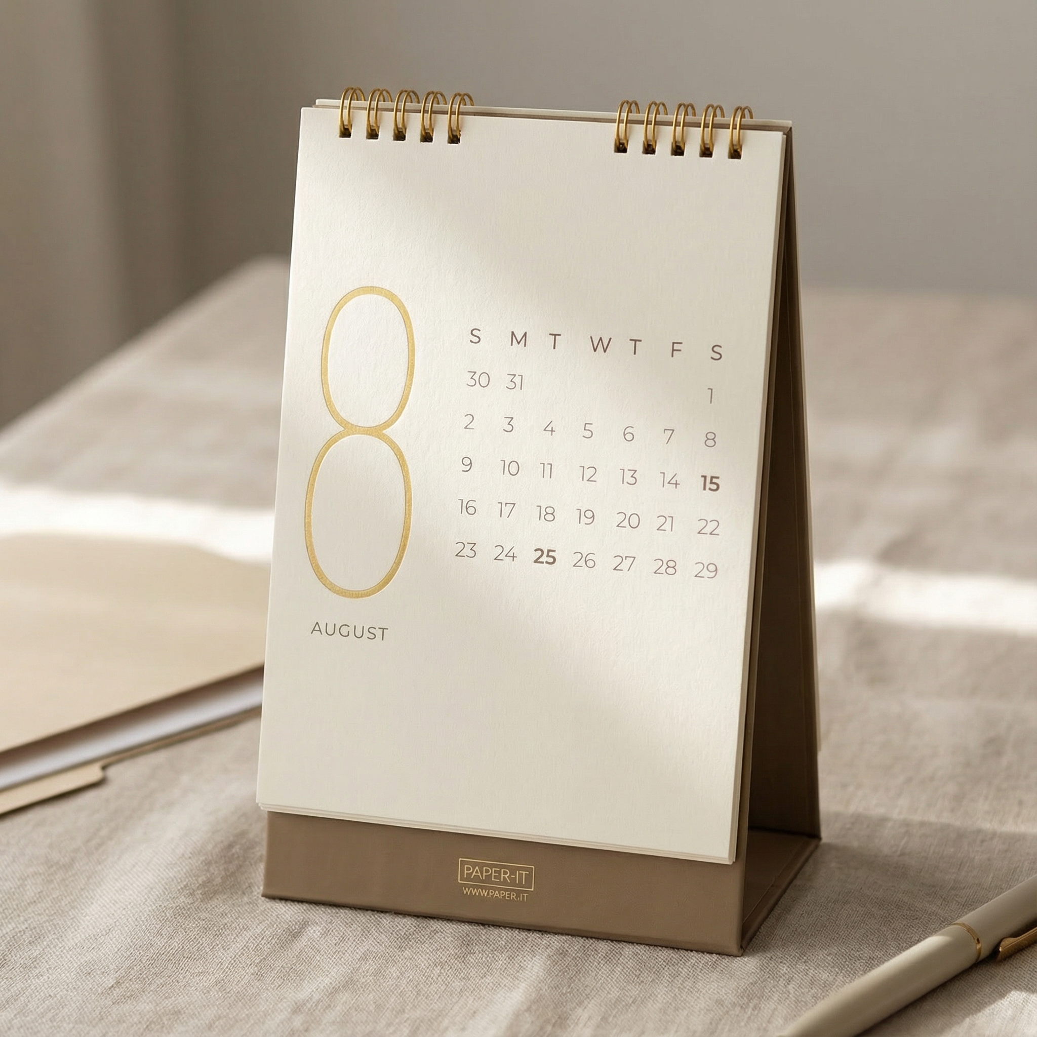 2026 golden foiled desk calendar