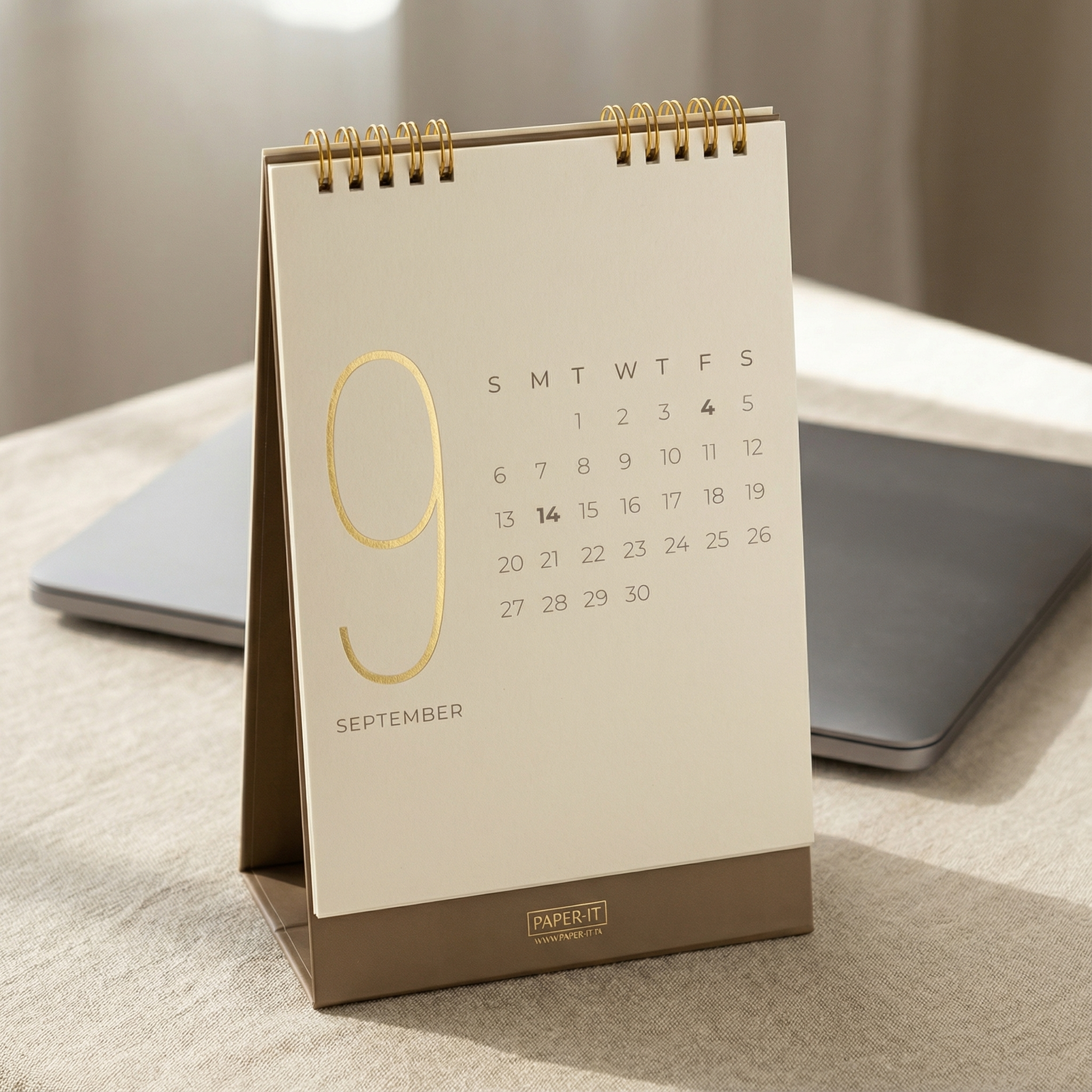 2026 golden foiled desk calendar