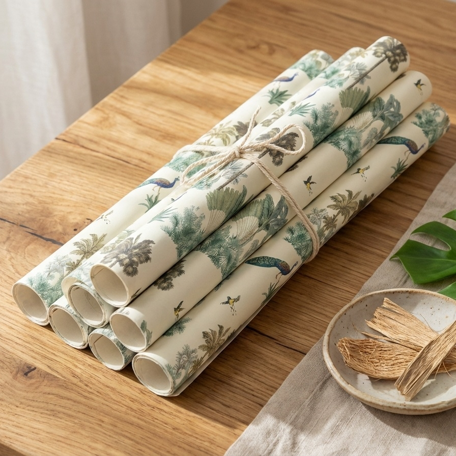 Peacock grove wrapping sheets+note cards (set of 5)