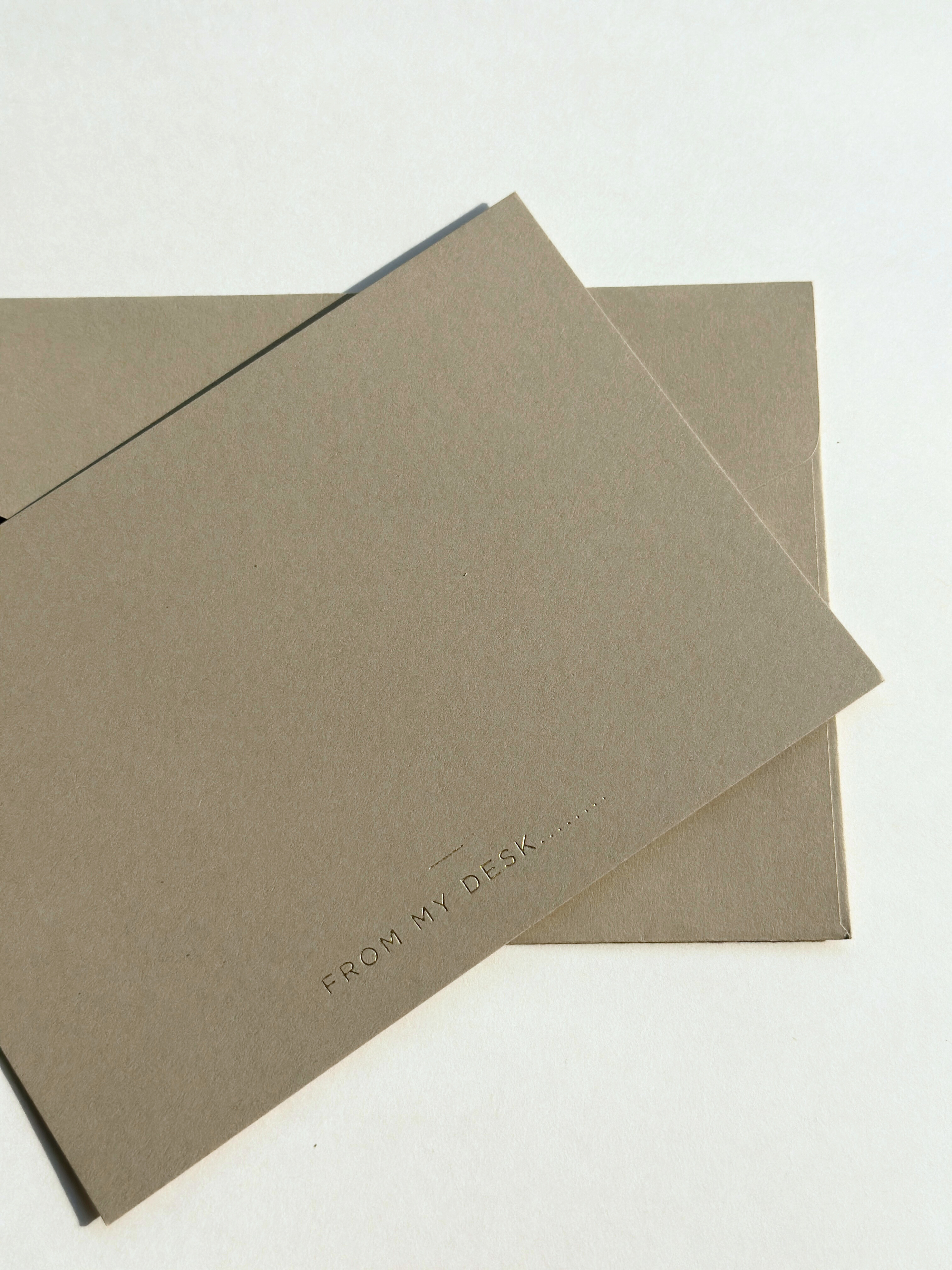 Beige From my desk cards (foiled) set of 5