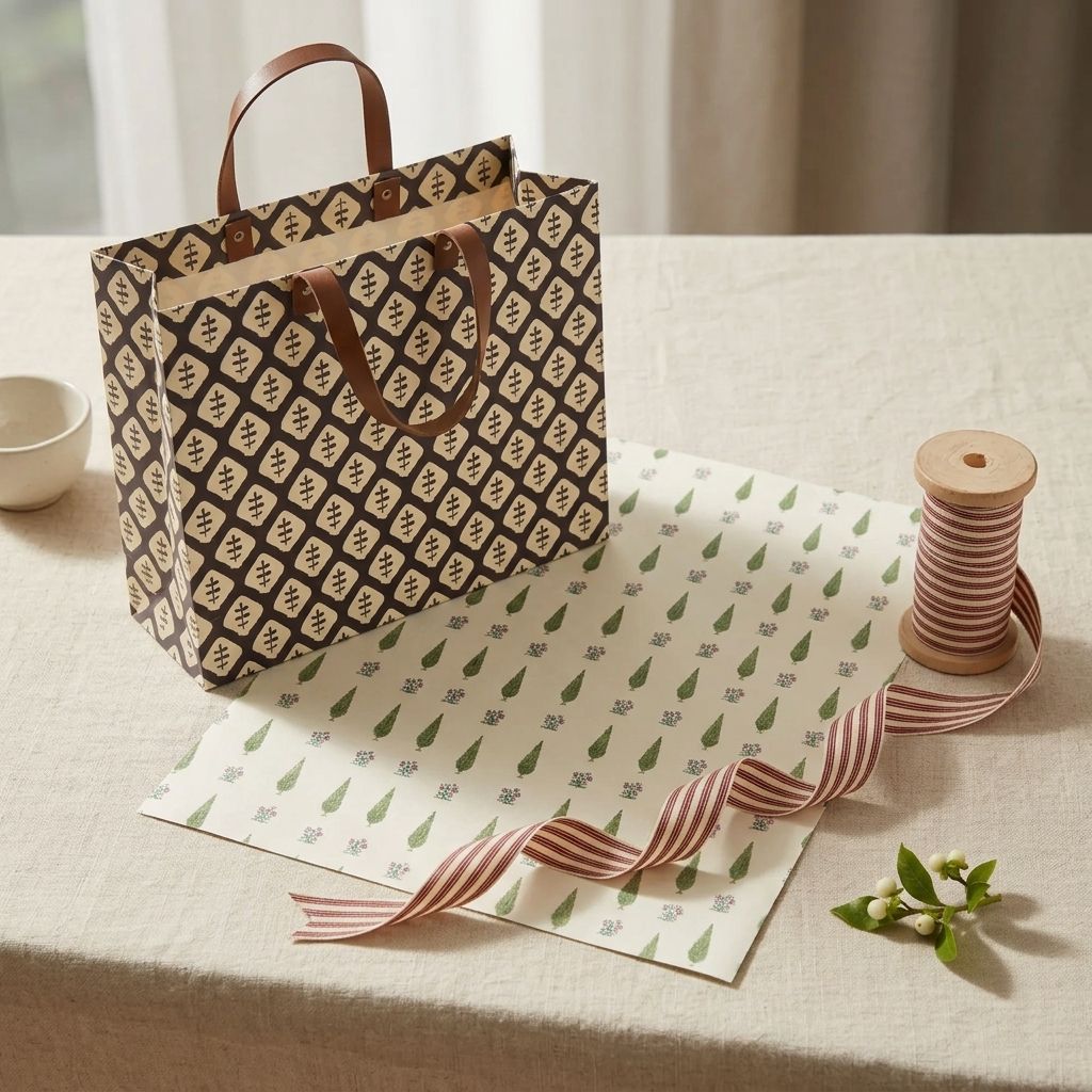 Willow Gift Wrapping Set| Gift Bag + Wrapping Sheets + Cotton Ribbon