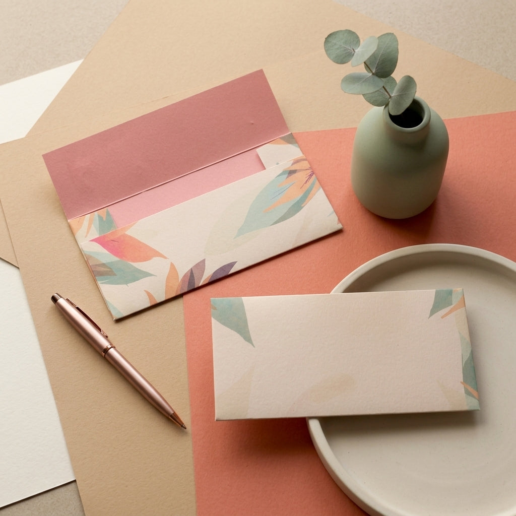 Barely pink money envelopes <br/> set of 12