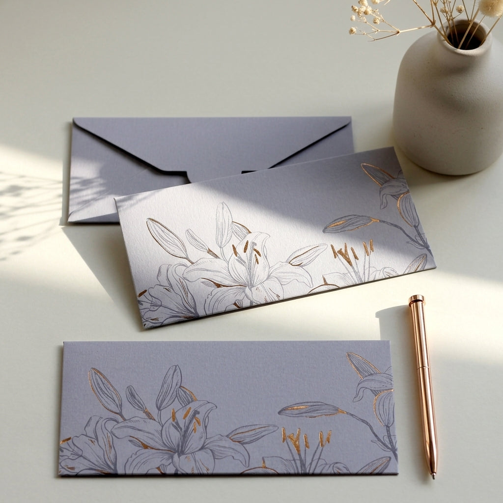 Frost blue money envelopes (foiling)