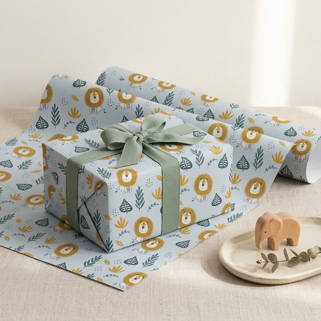 Party animal wrapping sheets+note cards