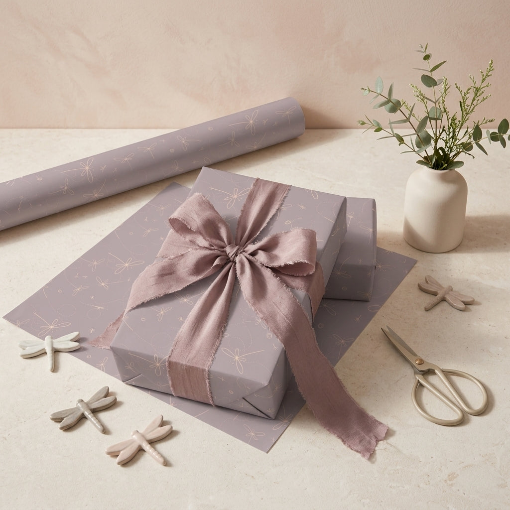 Dragon fly wrapping sheets+note cards