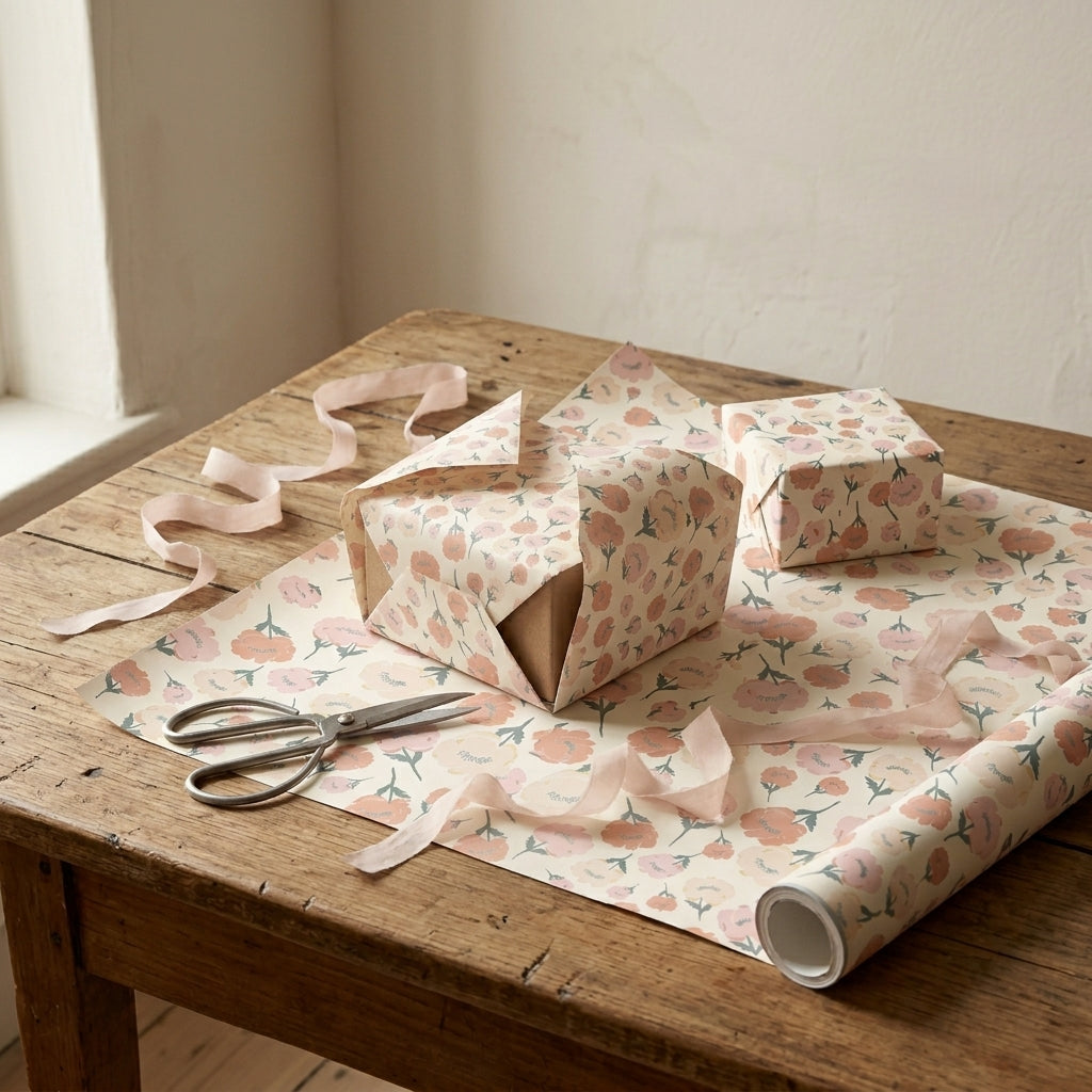 Spring bloom wrapping sheets+note cards