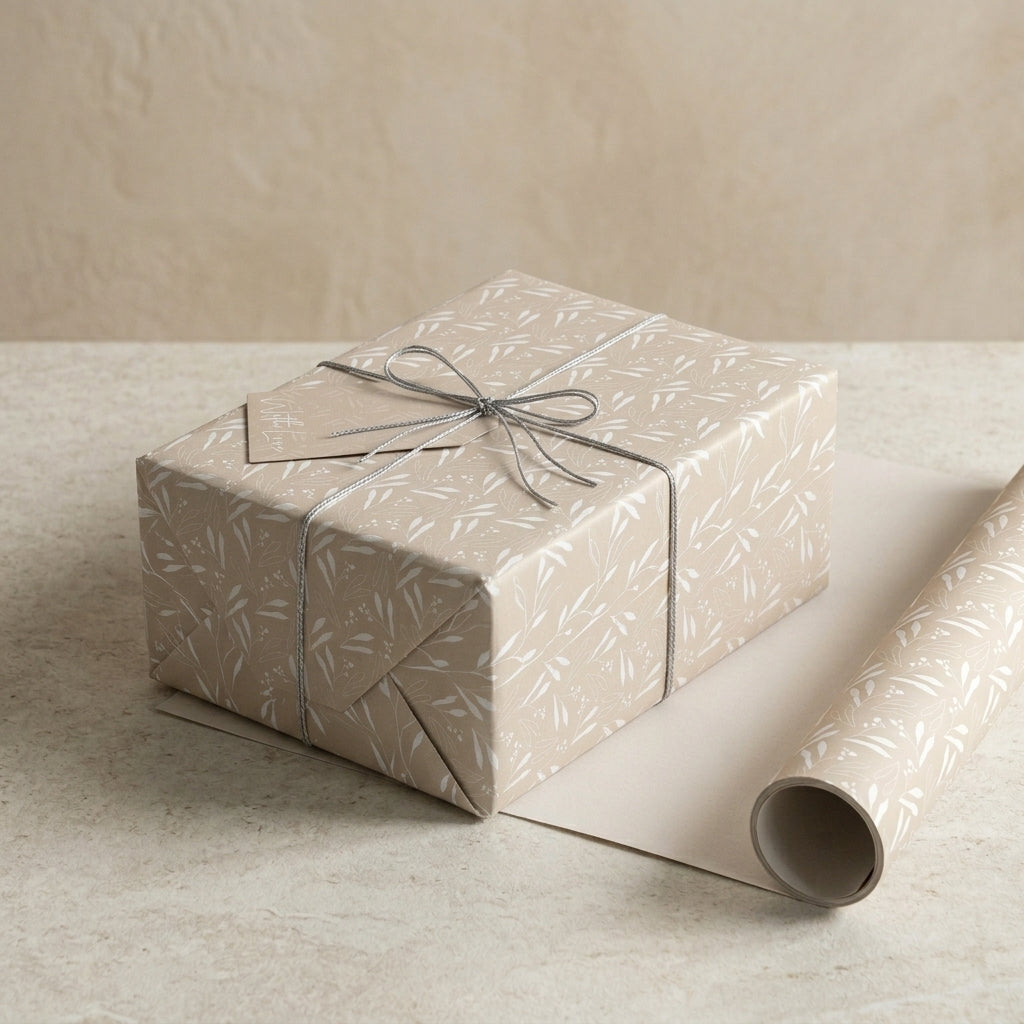 Flora wrapping sheets+note cards
