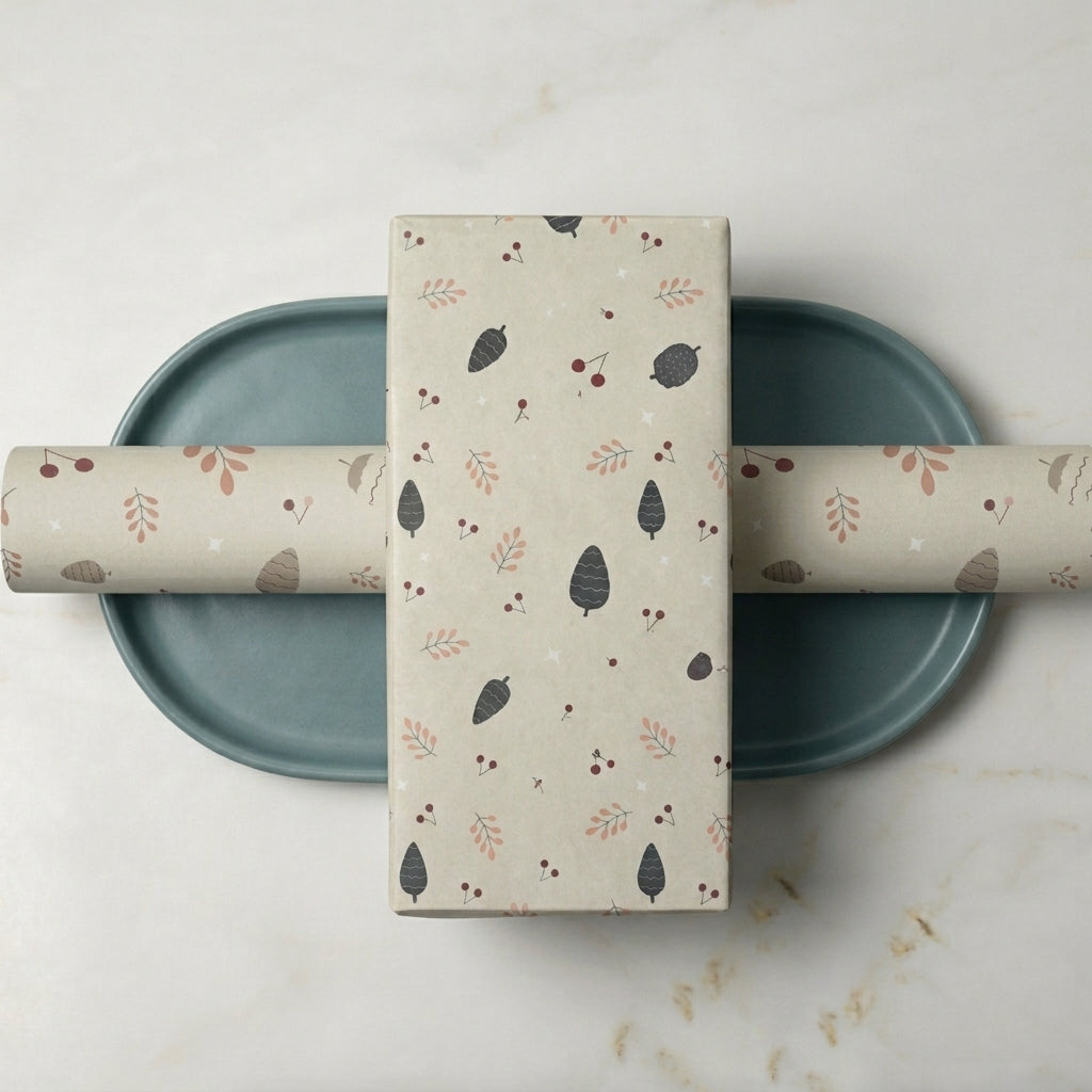 Christmas joy wrapping sheets+note cards (set of 5)