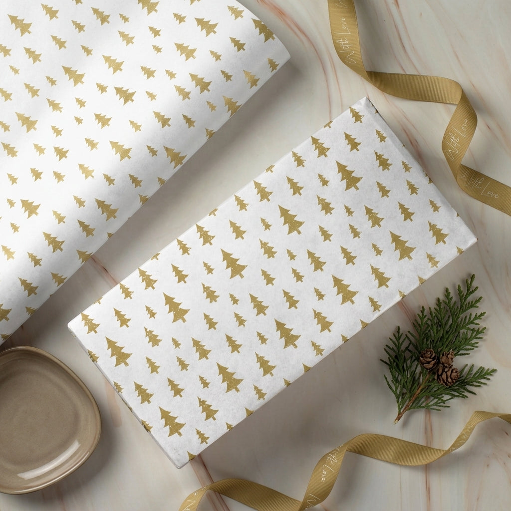 Christmas stars wrapping sheets+note cards (set of 5)